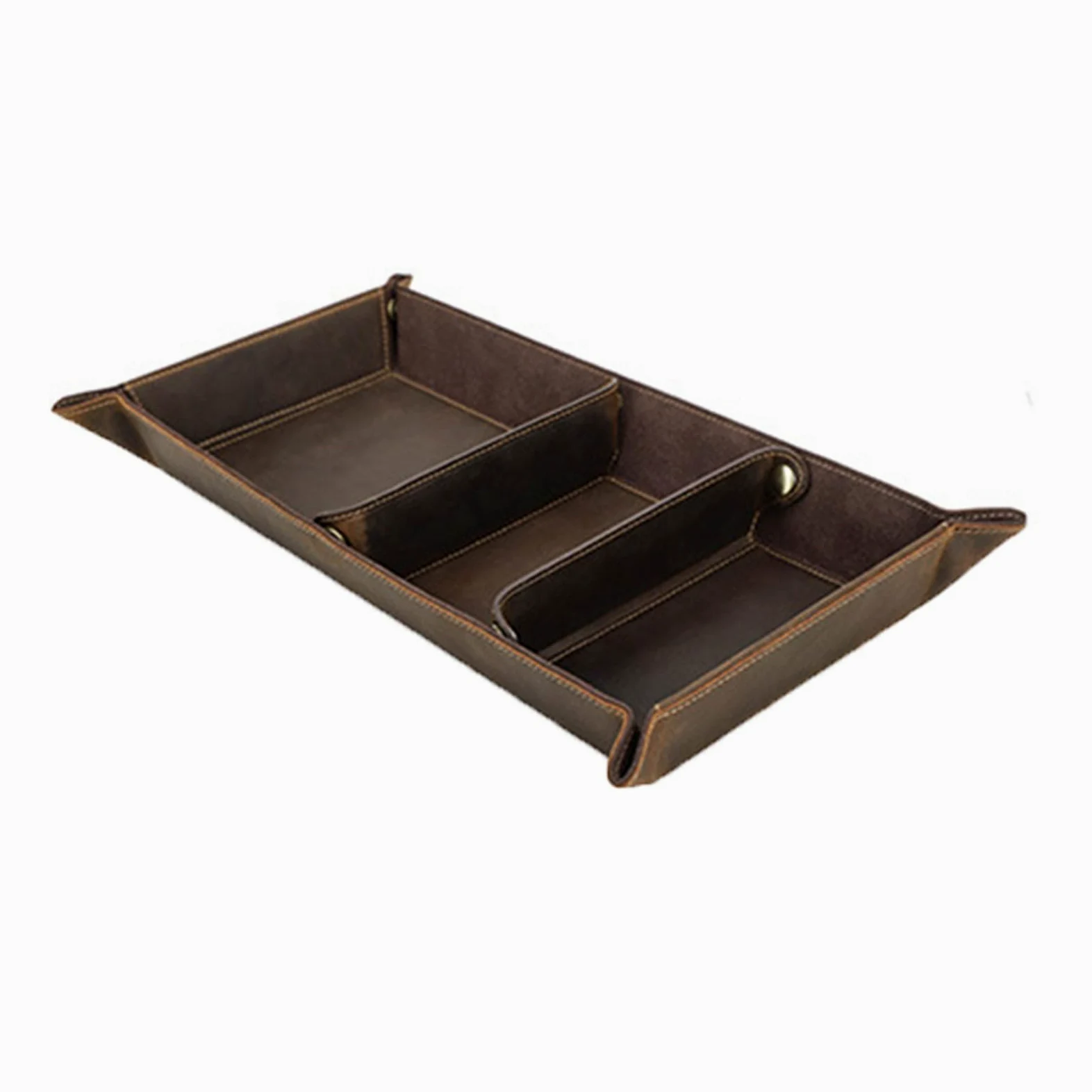Vassoio portaoggetti caffè marrone 40 x 22 x 4, 5 cm Vassoio organizer da tavolo per scrivania ingresso per riporre chiavi, telefono, orologi, carte elementi essenziali quotidiani Organizer da