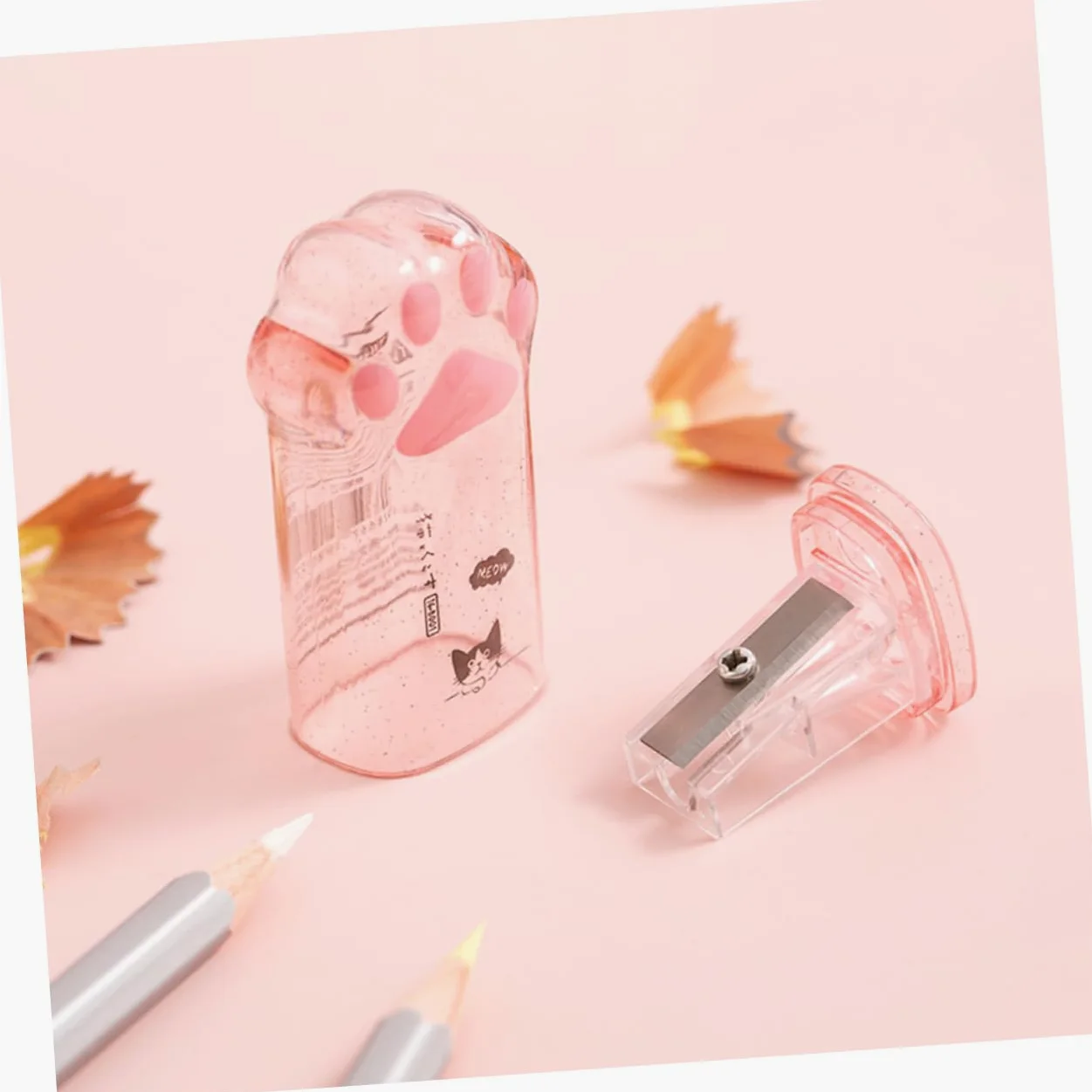 TEHAUX 20pezzi Temperamatite Manuale Kawaii Per Design Forma Di Zampa Di Gatto Cancelleria Carina Per Scuola e Ufficio Facile Da Trasportare e Utilizzare