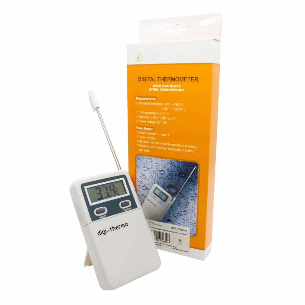 Termometro digitale portatile con sonda -50° +300°C per aria condizionata e cucina