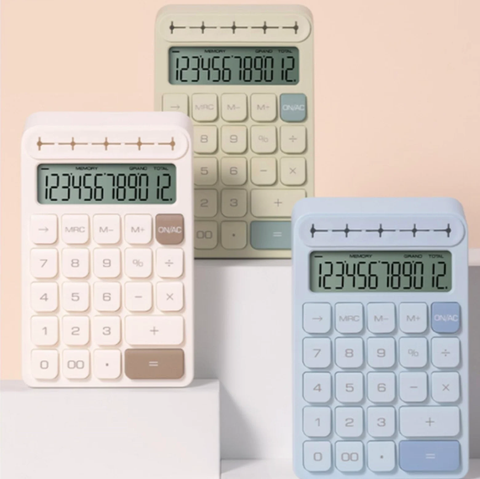 Calcolatrice Casa Ufficio Calcolatrice da Tavolo con Display A 12 Cifre Multifunzione Adatta for L'uso in Ufficio Perfetta per Scuola(White)