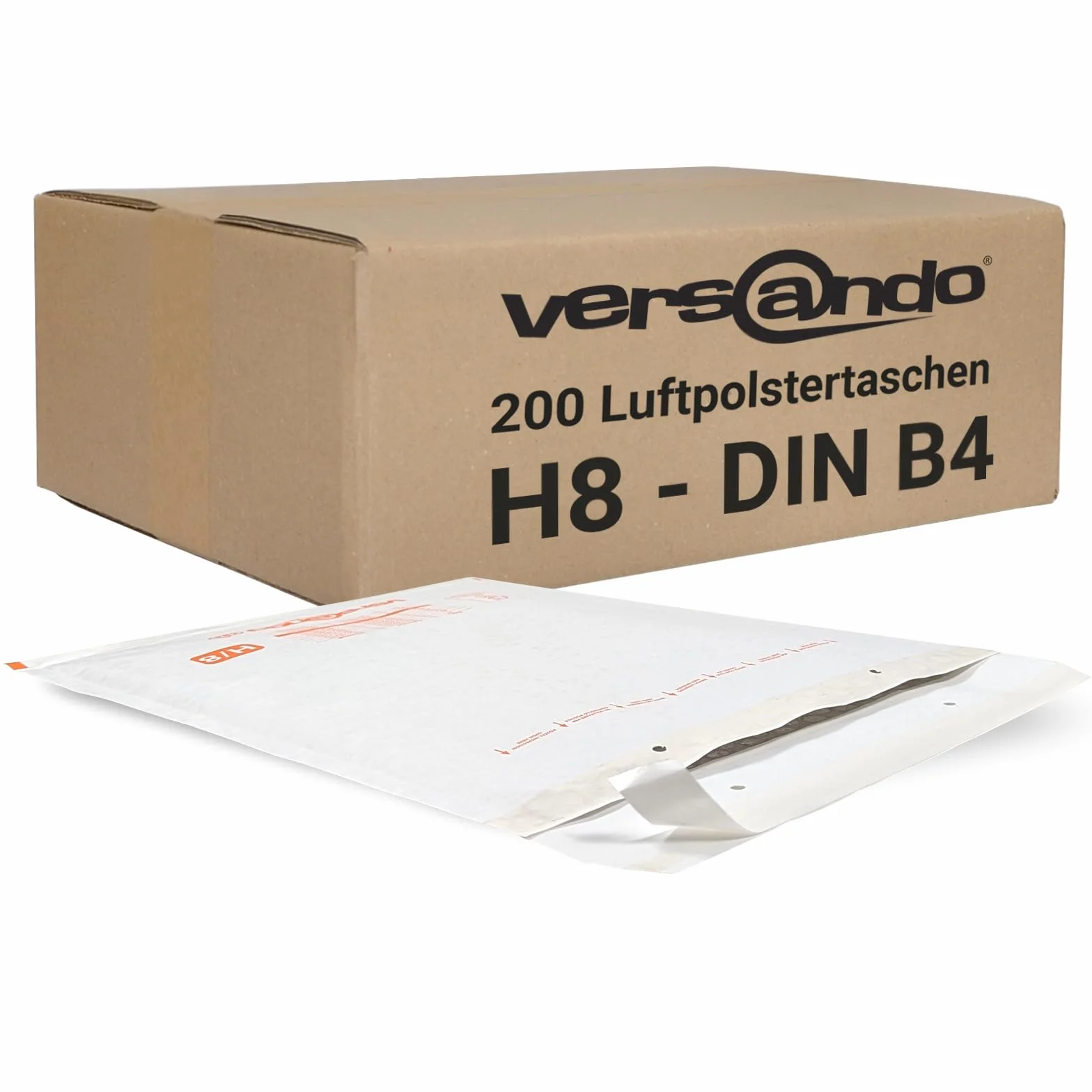 versando 200 buste imbottite H8, dimensioni interne 270 x 360 mm, | dimensioni esterne 290 x 370 mm, bianco per DIN B4