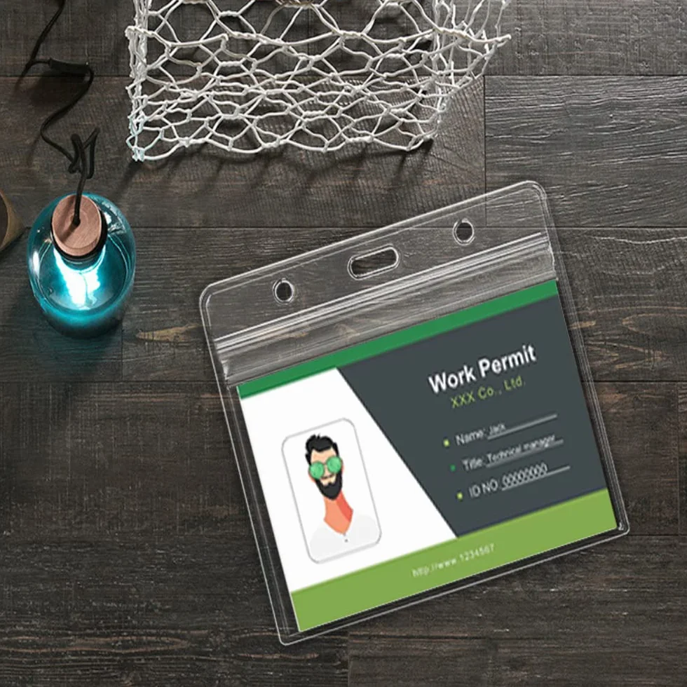Porta Badge Trasparente 5 Pz per Carta ID Studente Biglietto da Visita