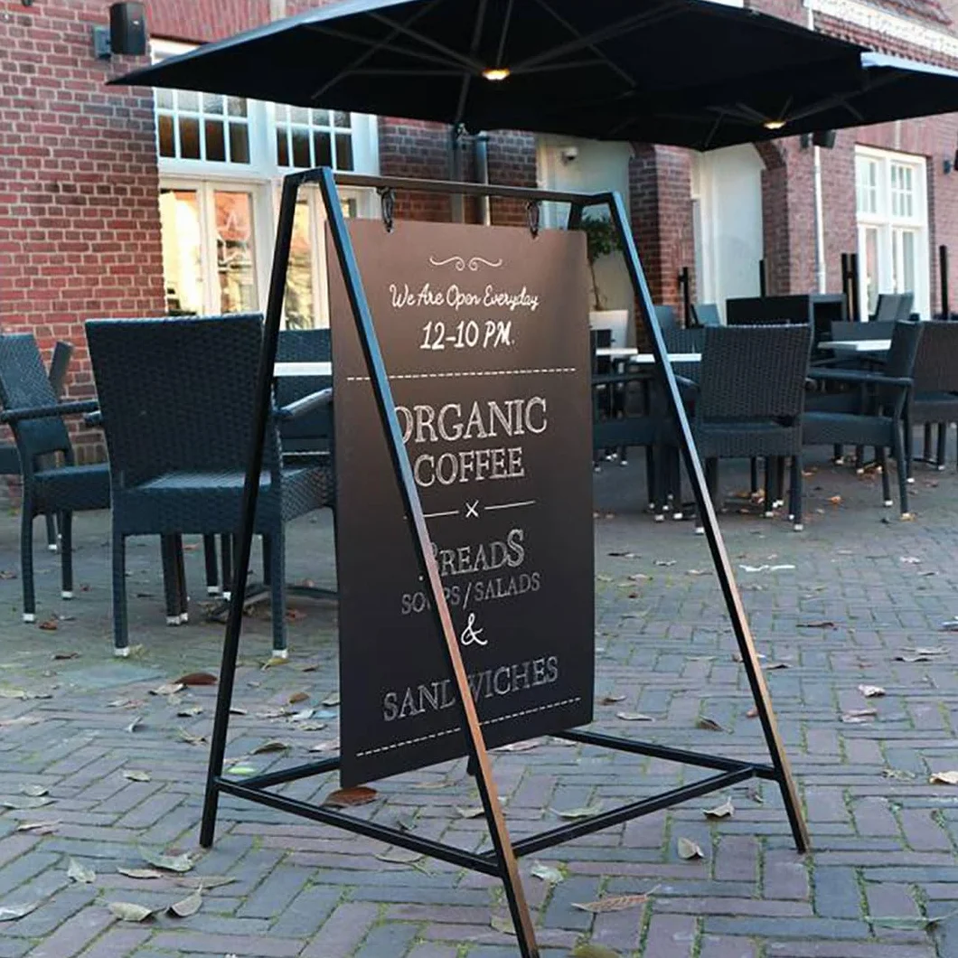 Danieli - Lavagna Menu da Terra a Cavalletto Bifacciale in Ferro 50x70. Espositore Pubblicitario a Pavimento. Struttura in Metallo con Doppio Gancio. Cavalletto per Ristorante, Bar, Supermercati.