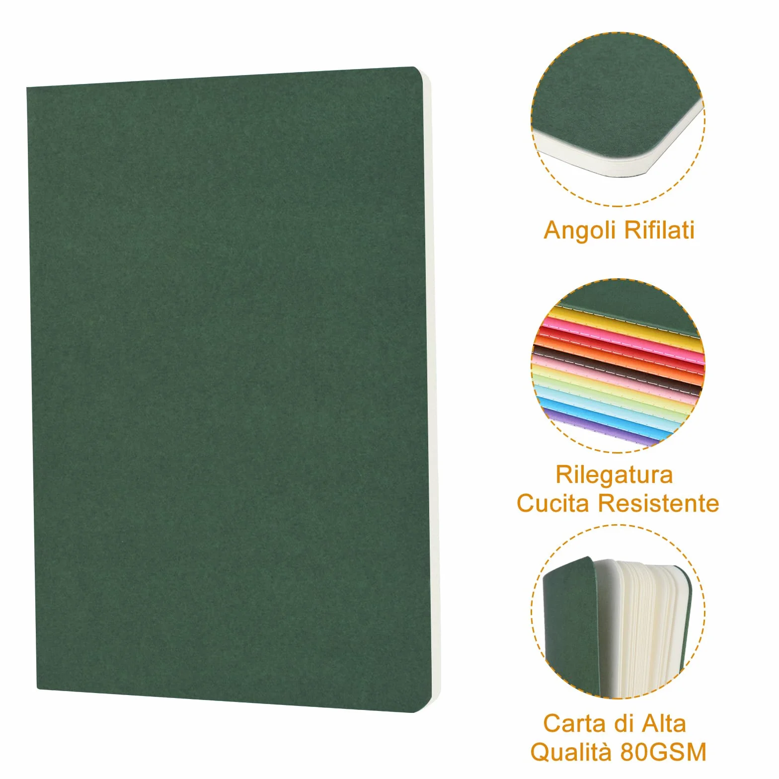 Taccuino A5, Confezione da 12 Quaderni, 30 Fogli, 60 Pagine, Multicolore Bianco