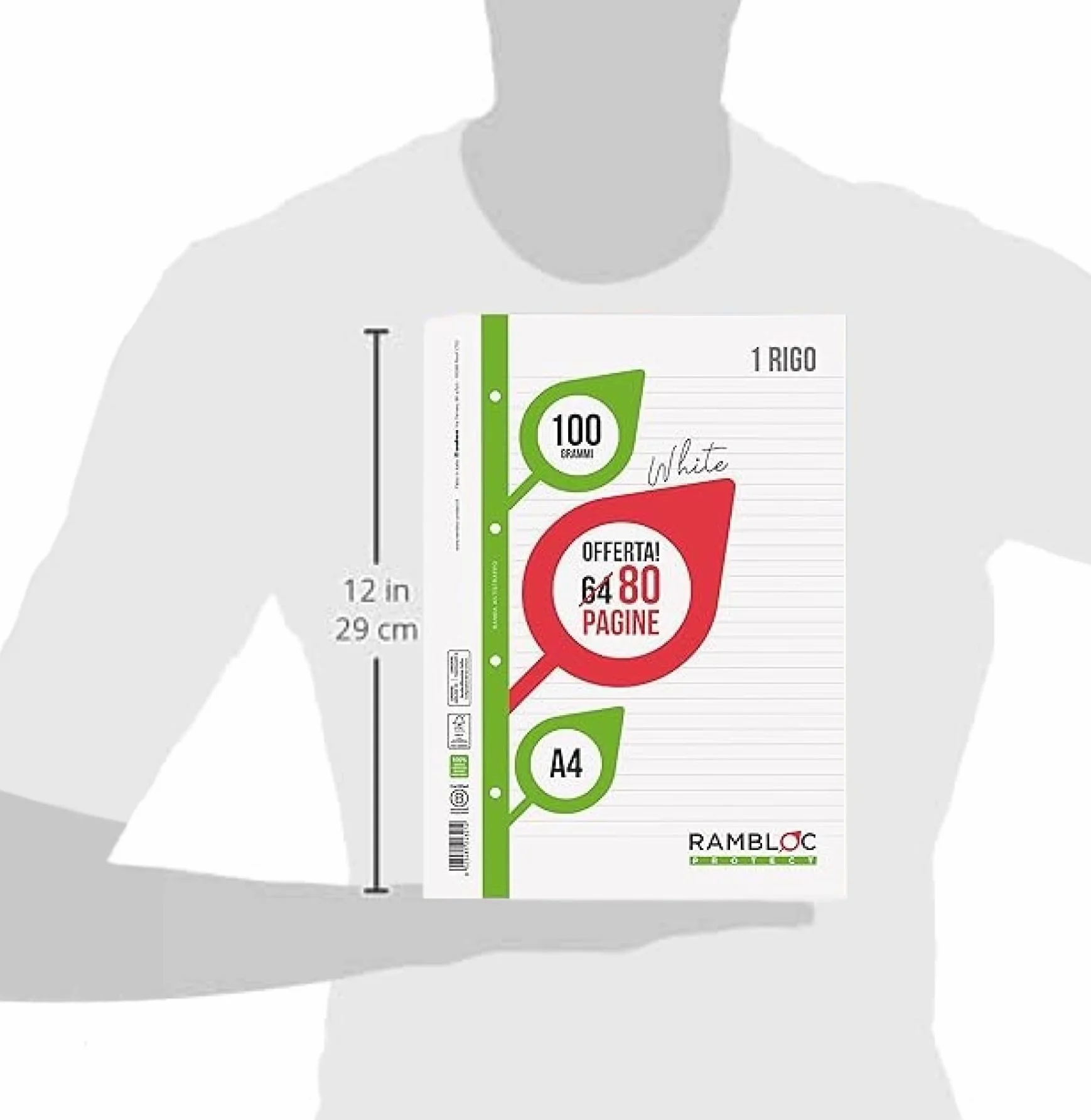 Carta A4 100 gr FSC 320 pagine Massima Durabilità Qualità per Scrittura Archiviazione