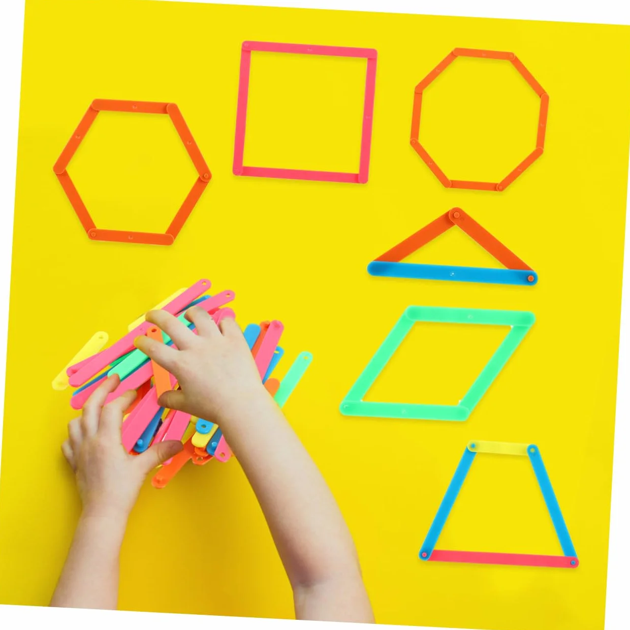 Strisce Poligonali Didattiche per Insegnare Forme Geometriche Bastoncini per Matematica Gioco Educativo 50 pezzi