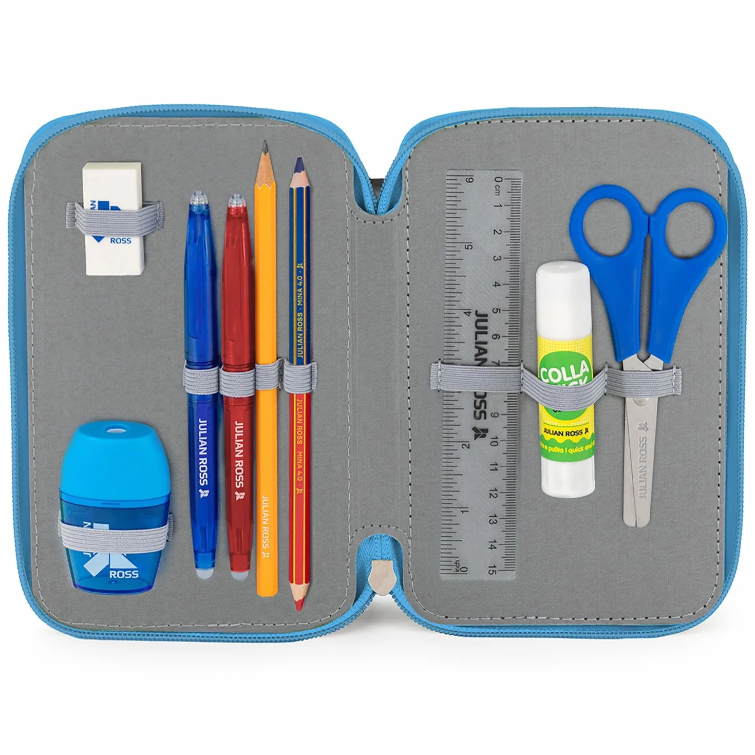 Clondo Astuccio 3 Scomparti 45 Pezzi Per Pokemon Fan Blu e Giallo