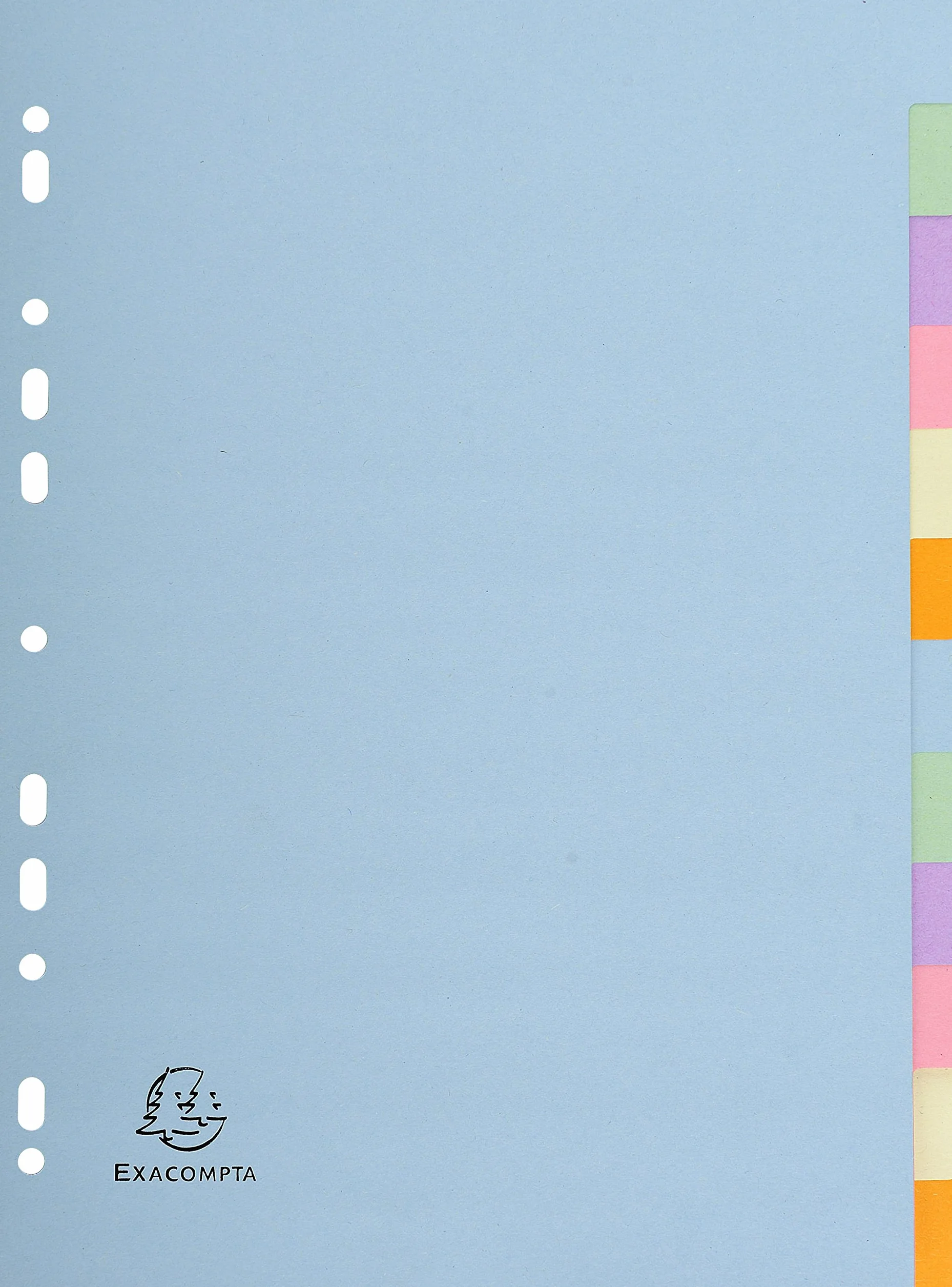 Exacompta Divisori in cartoncino riciclato pastello 170g/m2 A4 22,5x29,7 cm 12 linguette neutre