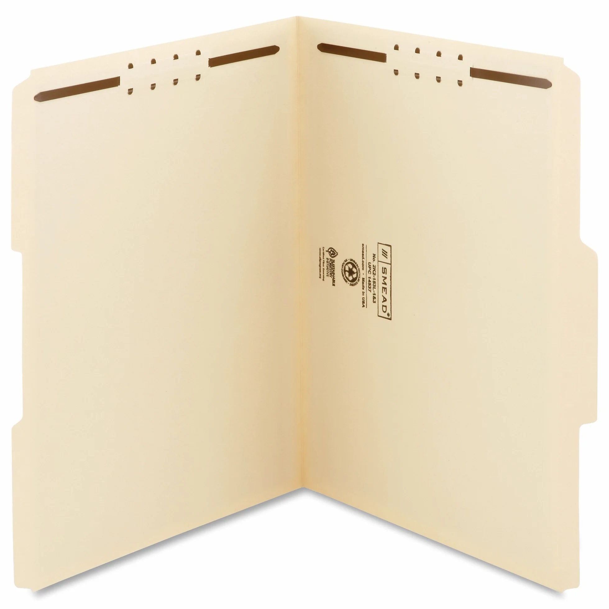 Smead Fastener Cartellina per cartelle, 2 elementi di fissaggio, 1/3 tagli, formato lettera, Manila, 12 per confezione (11537)