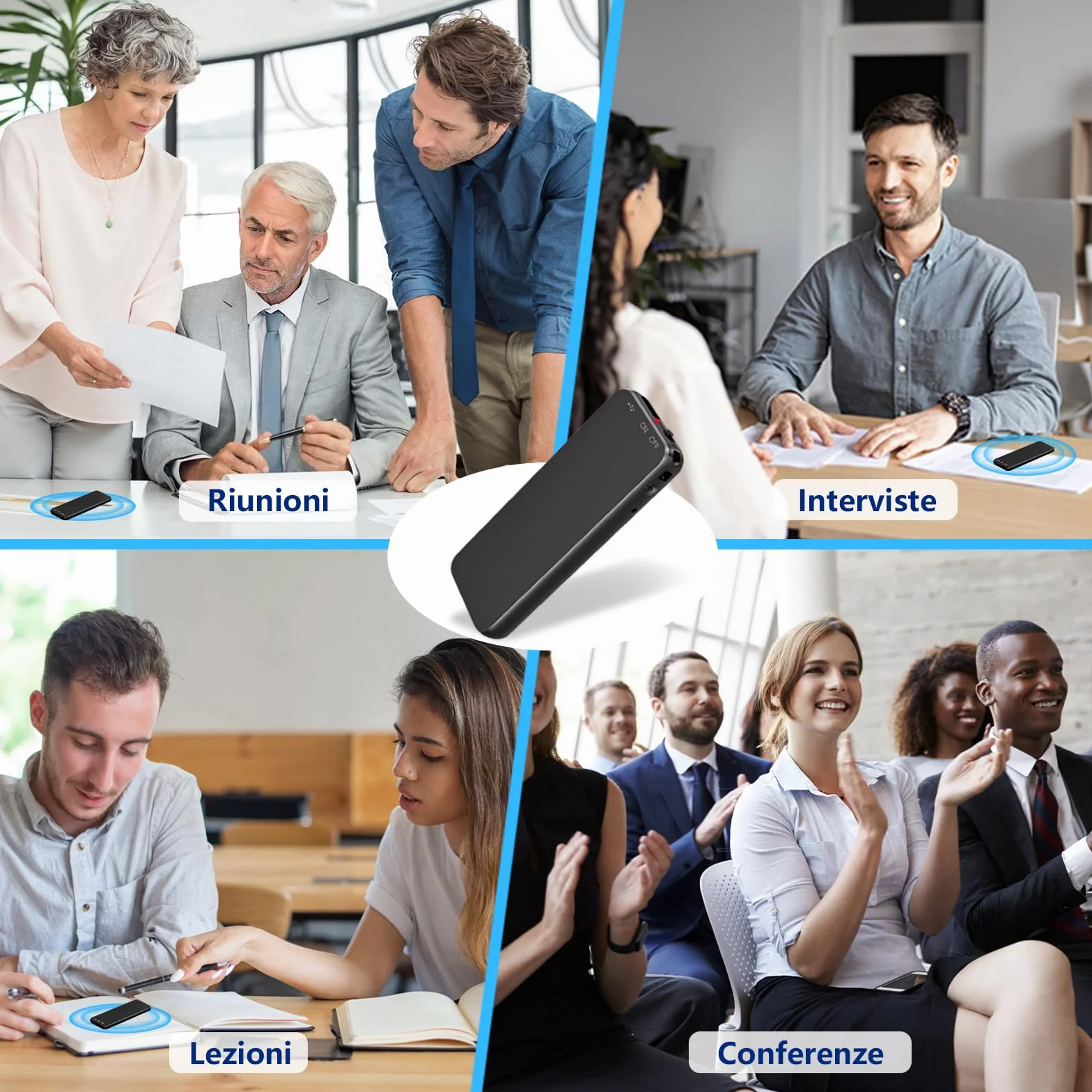 40ore Registratore Vocale, 64GB Registratore con Attivazione Vocale e Riduzione del Rumore Intelligente, USB-C Registratore Audio per Università Lezioni Riunioni Interviste