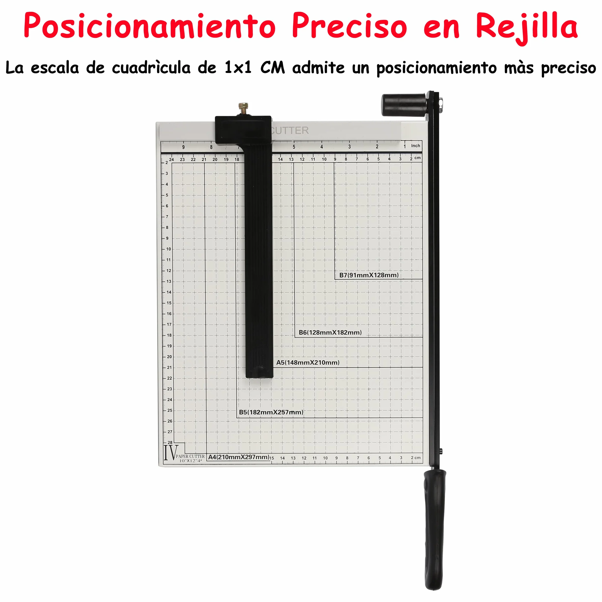 Taglierina a Ghigliottina per Carta A4 con Base in Metallo Capacità 12 Fogli Professionale per Ufficio Fotografico e Cancelleria