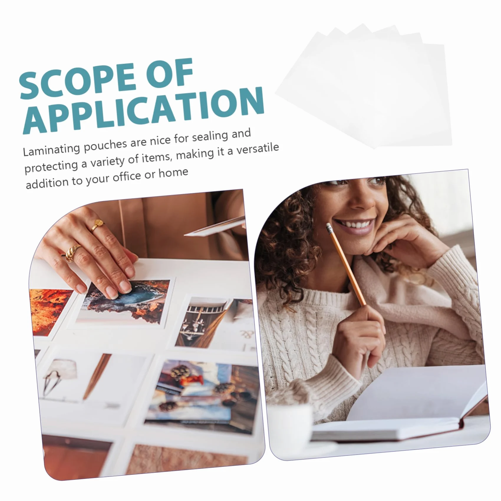 100pezzi Laminazione Trasparenti Pellicole Protettive Laminate Per Documenti e Foto Buste Laminate Termiche in Eva e Pet Supporto Per Plastificatrice