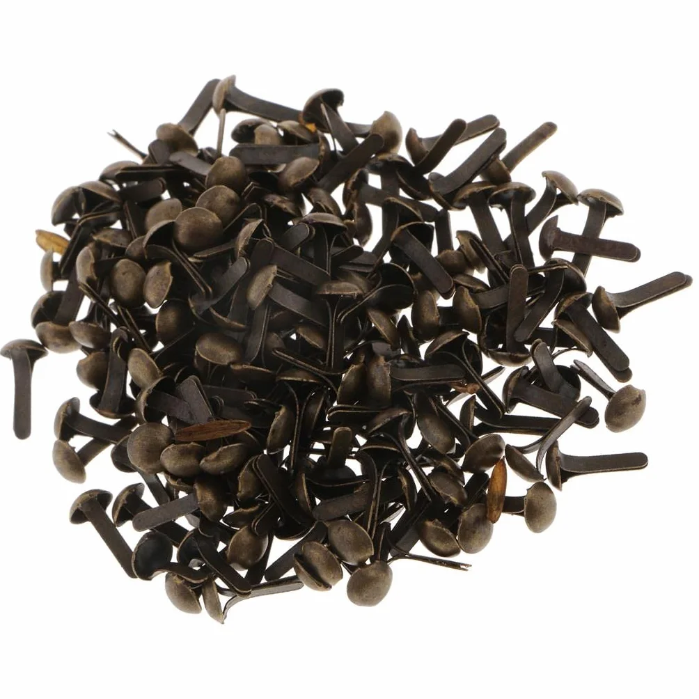 Confezione 200 Mini Fermacampioni a Testa Rotonda 4,5x8 mm Bronzo Anticato