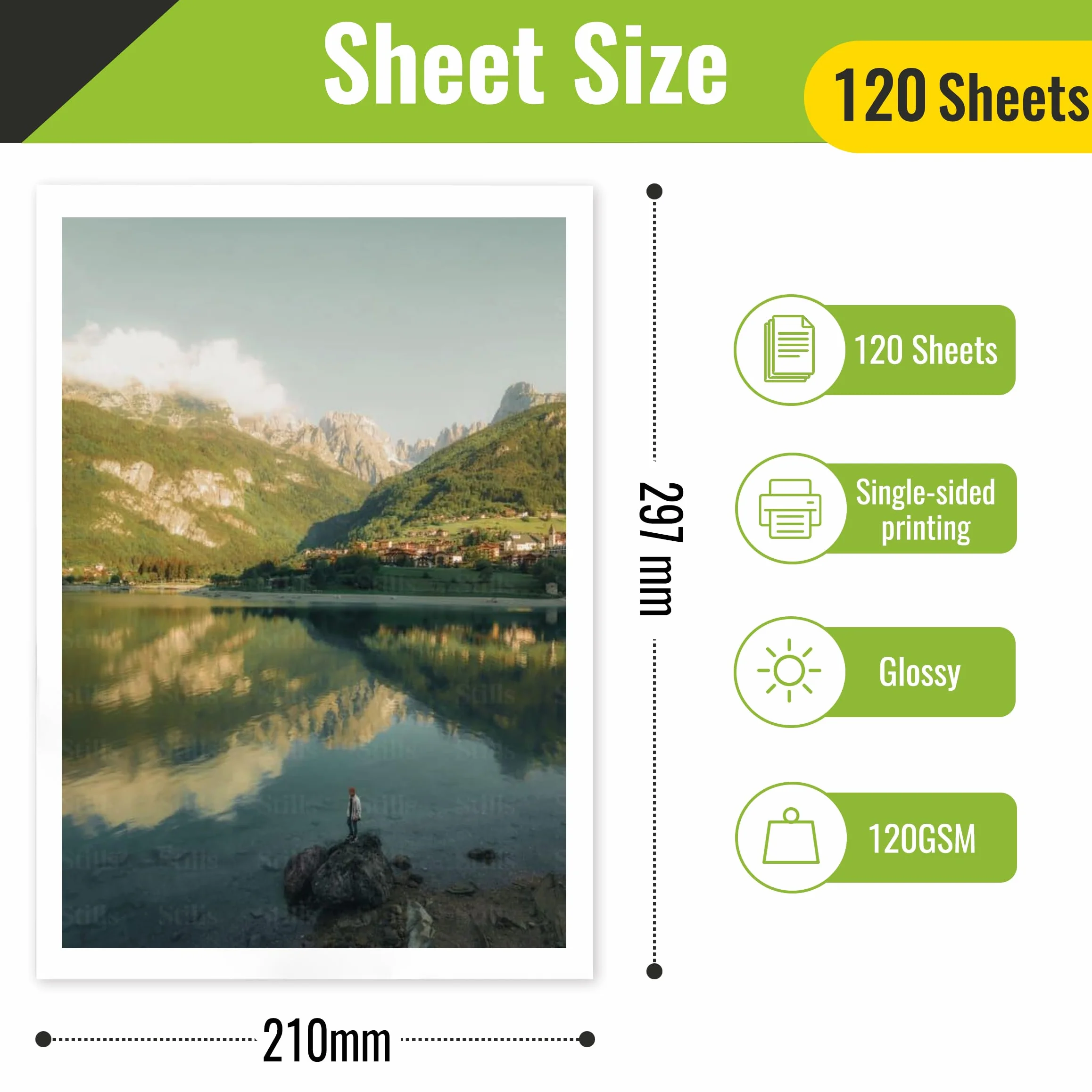 Kamo Carta fotografica lucida A4 120 g/m² 120 fogli per foto poster fai da te stampanti a getto d'inchiostro