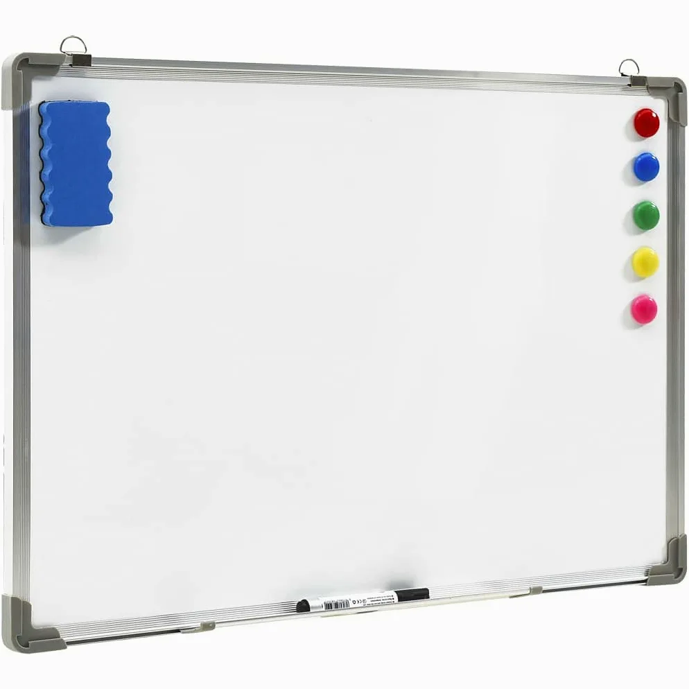 Lavagna Magnetica Bianca Cancellabile a Secco 90x60 cm Acciaio,Lavagne Magnetiche,Lavagna Magnetica Pieghevole-146633