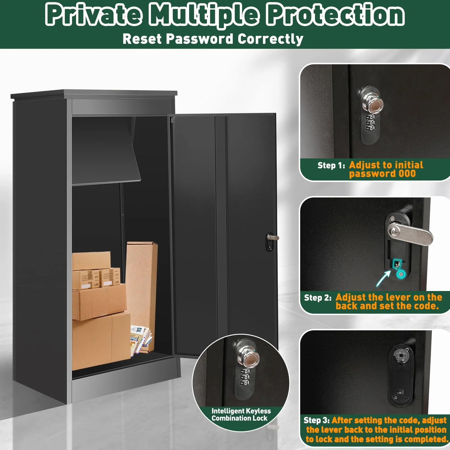 Express Package Delivery Box impermeabile esterno 120 cm con chiavi per pacchetti