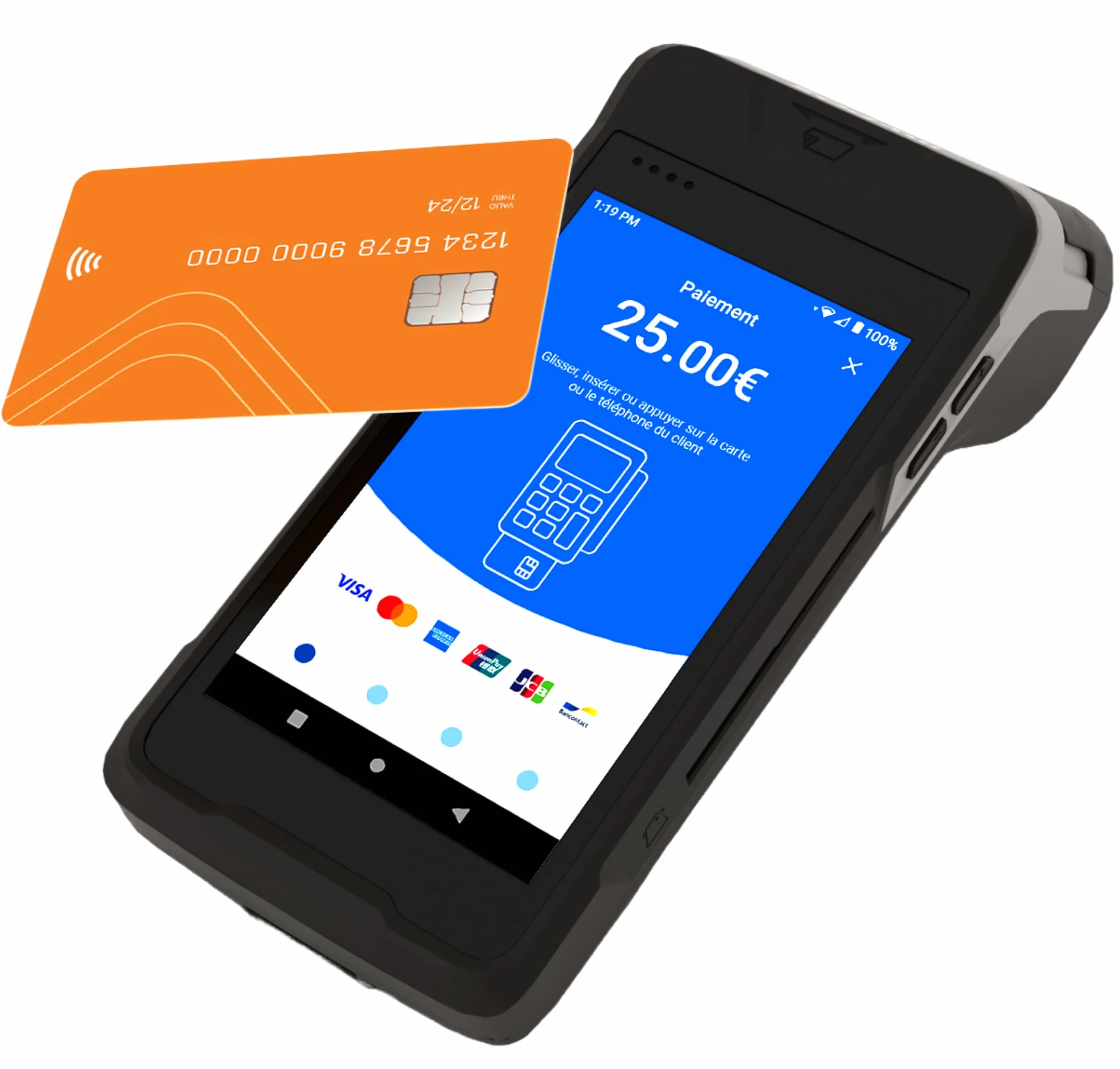 Carbon - Resistente Terminale di Pagamento Smart con Stampante | Android 9.0 | Resistente alla Polvere, Agli Urti e all'Acqua