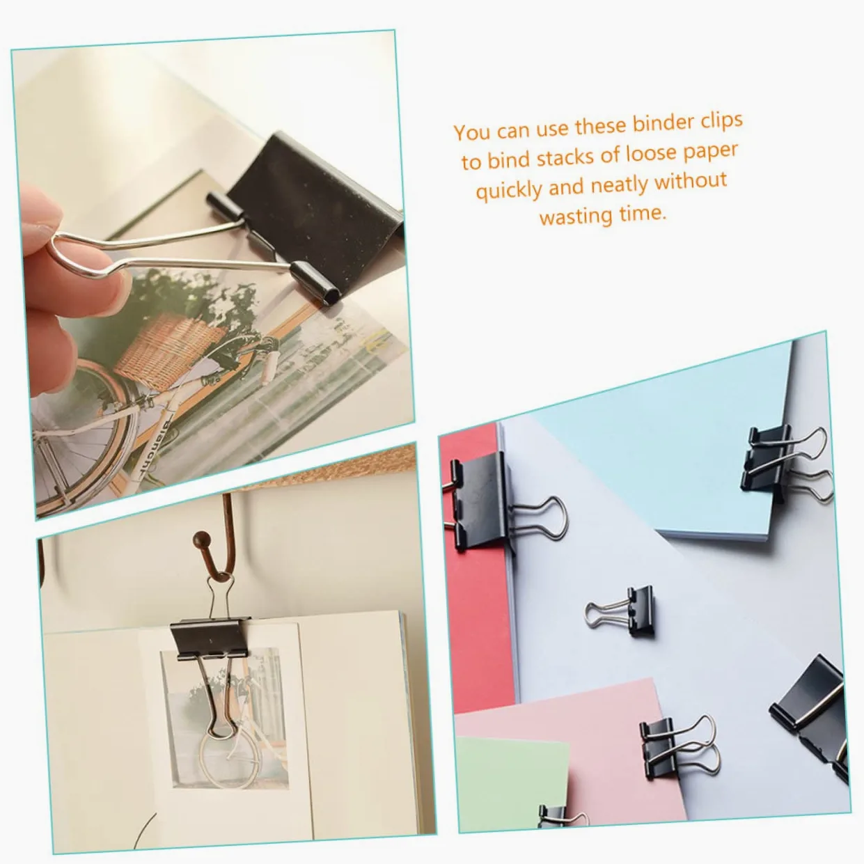 Binder Clips 51mm Ferro Nero 36 Pezzi, Ferma Documenti | Festa Scuola Decor, Cartoleria Scuola, Penne per Scuola, Raccoglitori Documenti