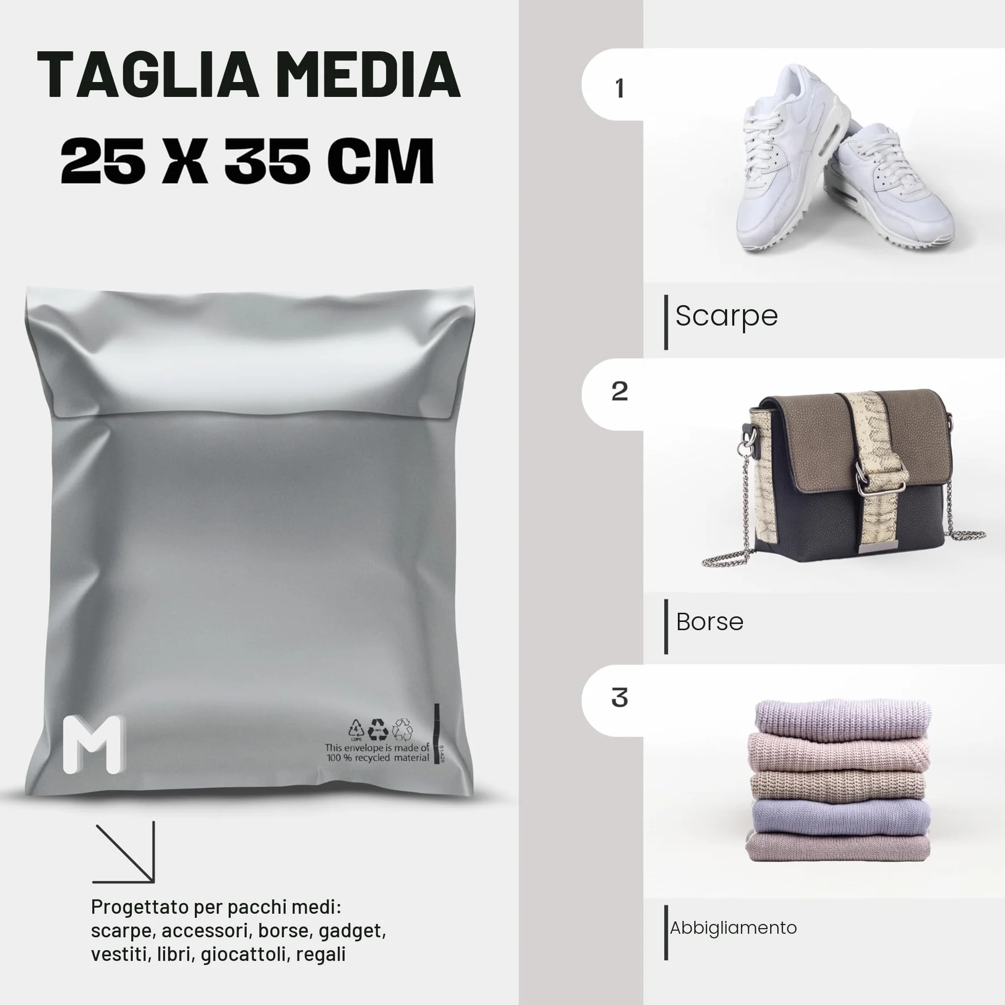 Buste per Spedizioni Vinted Set da 30 pezzi M L XL Sacchetti Spedizione Buste Plastica Imballaggio