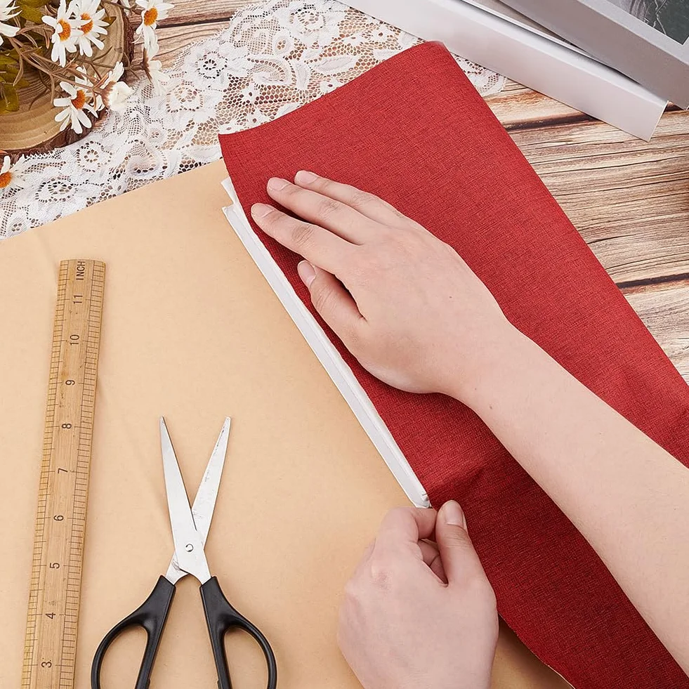 OLYCRAFT Tessuto Autoadesivo per Rilegatura 100x43cm Lino Libri Scatole Regalo Fai Da Te
