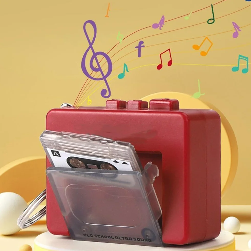 Mini Retro Tape Recorder Portachiavi Microcassette Lettore Micro Musica Portachiavi Player Ciondolo C9O4 Tape Recorder Cassett con