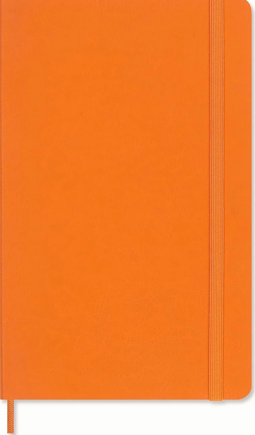 Moleskine Taccuino Precious & Ethical, con Confezione Regalo, Copertina Morbida Vegana, Chiusura Elastica, Formato Large 13x21 cm, Colore Arancio