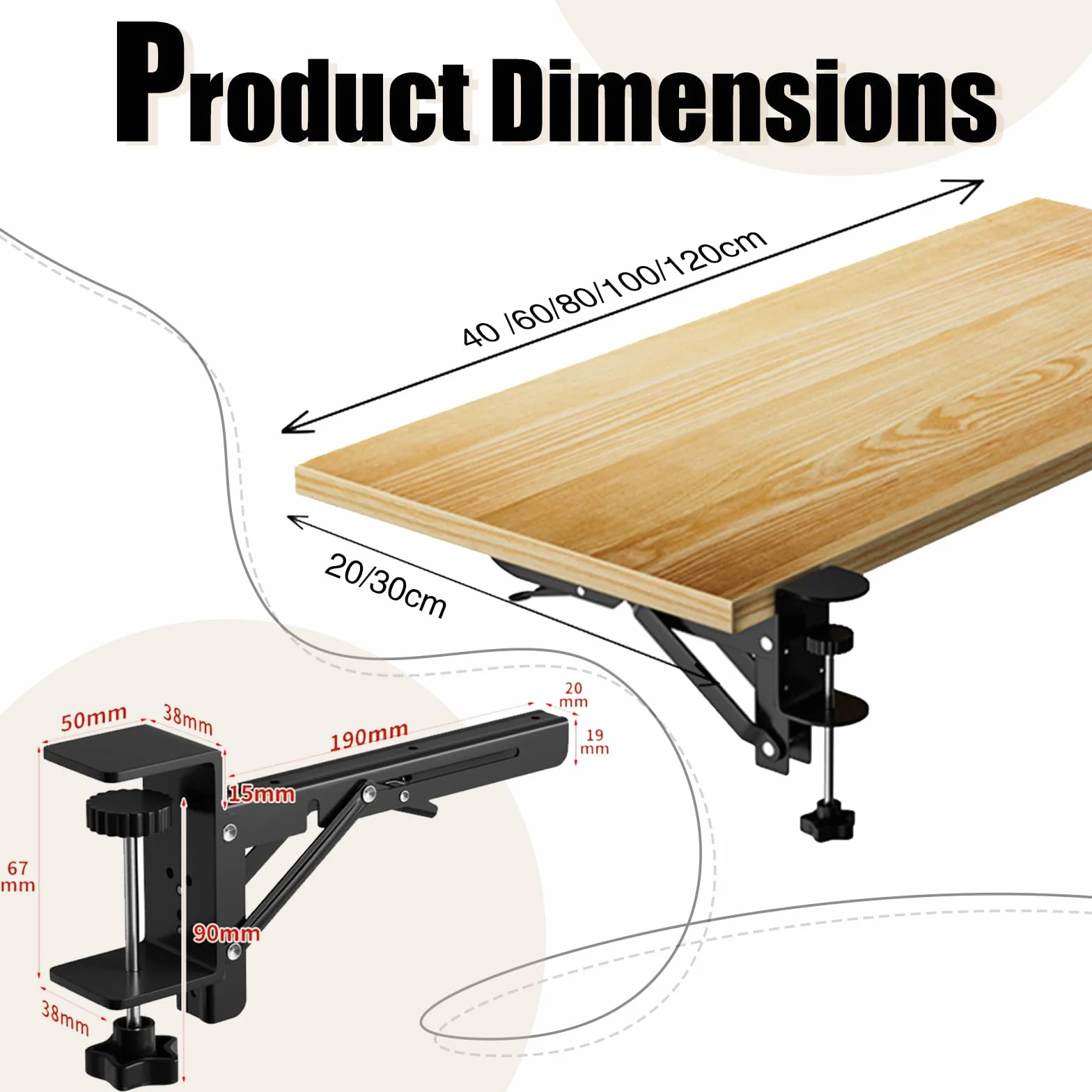 Ergonomic Desk Keyboard Tray 90° Foldable Wrist Rest Arm Support Extension Shelf
