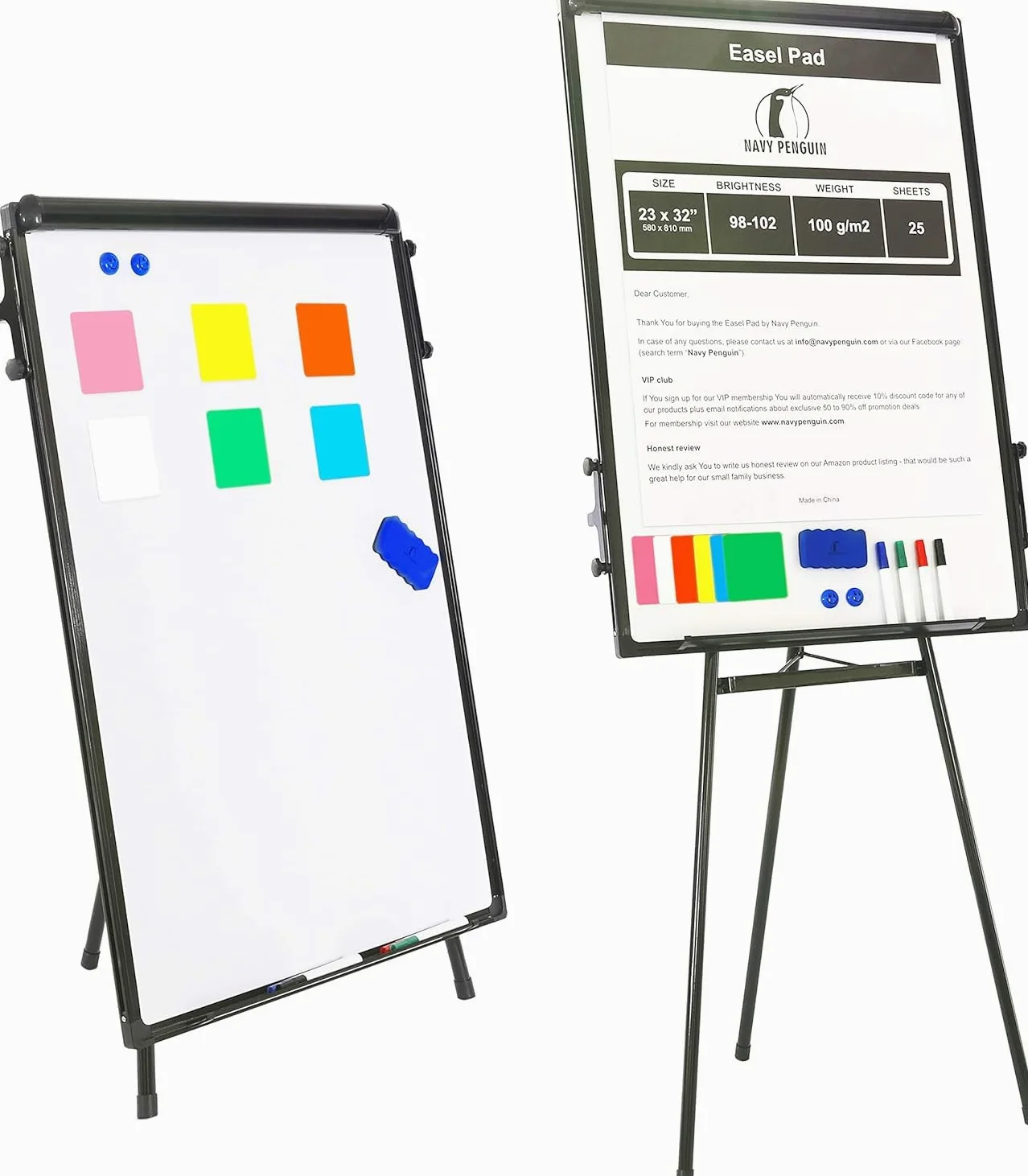Lavagna bianca cancellabile su piedistallo magnetico nero lavagna cancellabile a secco portatile regolabile in altezza per scuola, ufficio e casa, 60 x 90 cm