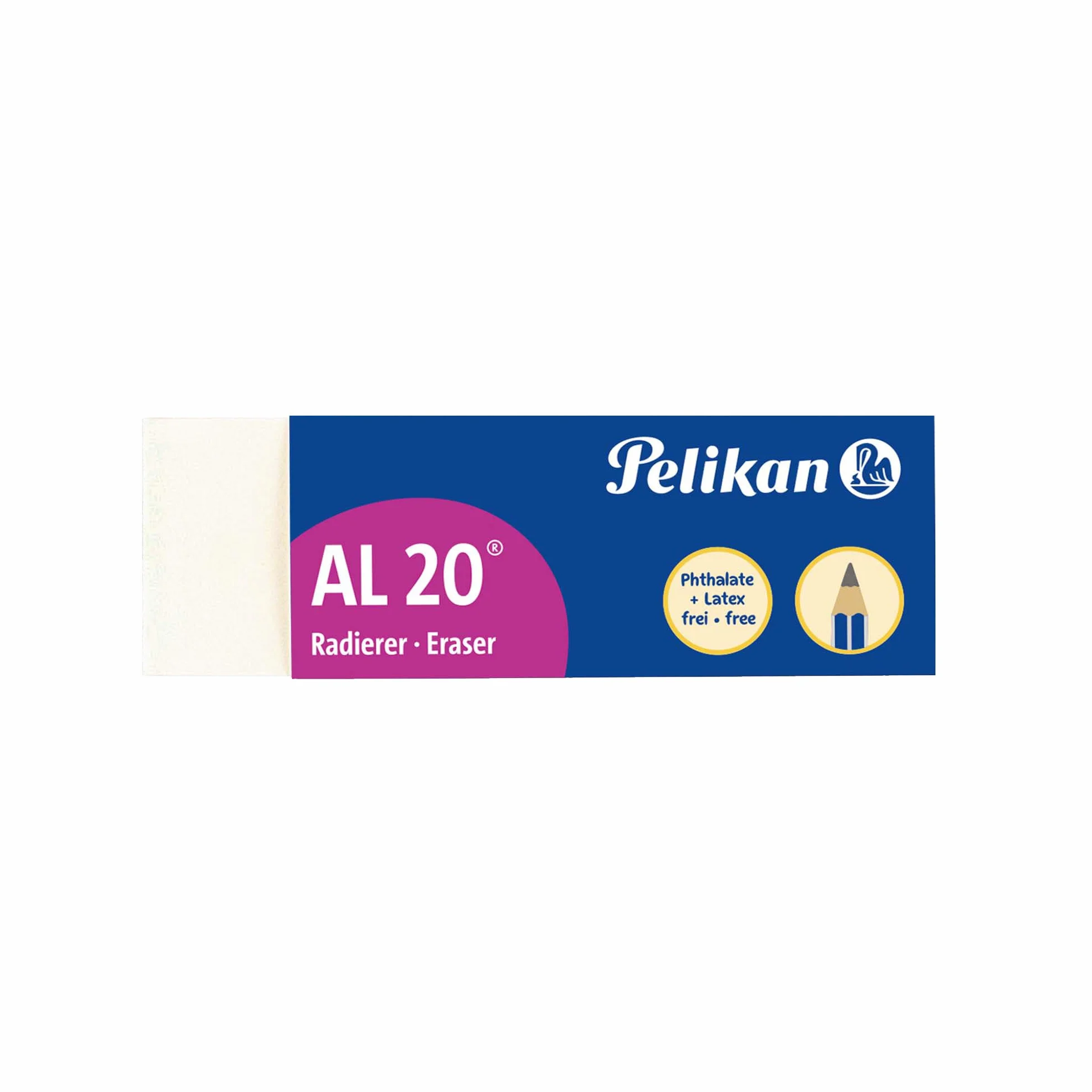 Pelikan Gomme da Cancellare AL 20 Bianca 6 Pezzi 65x21x12mm per Matite Grafite
