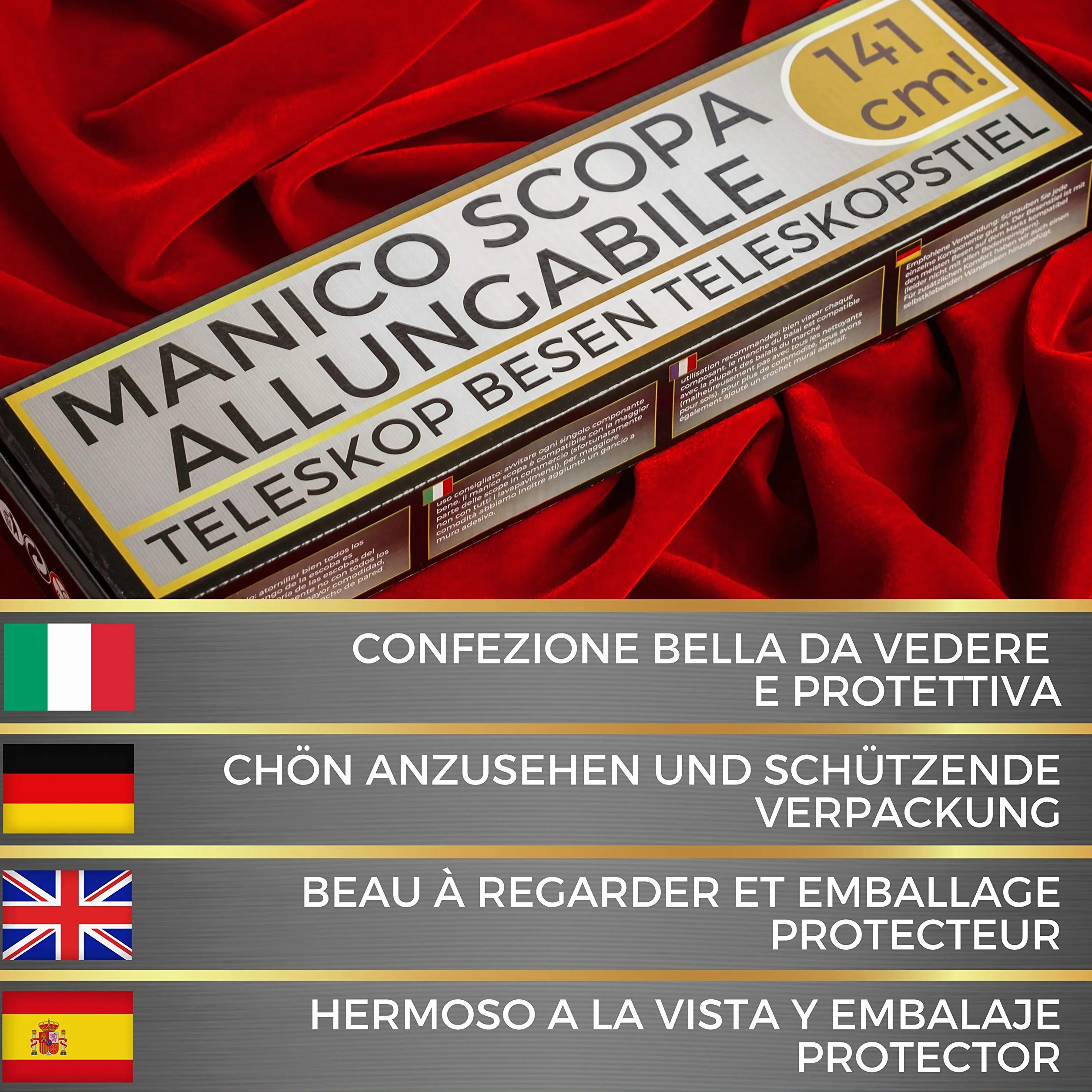 Manico scopa universale avvitabile allungabile