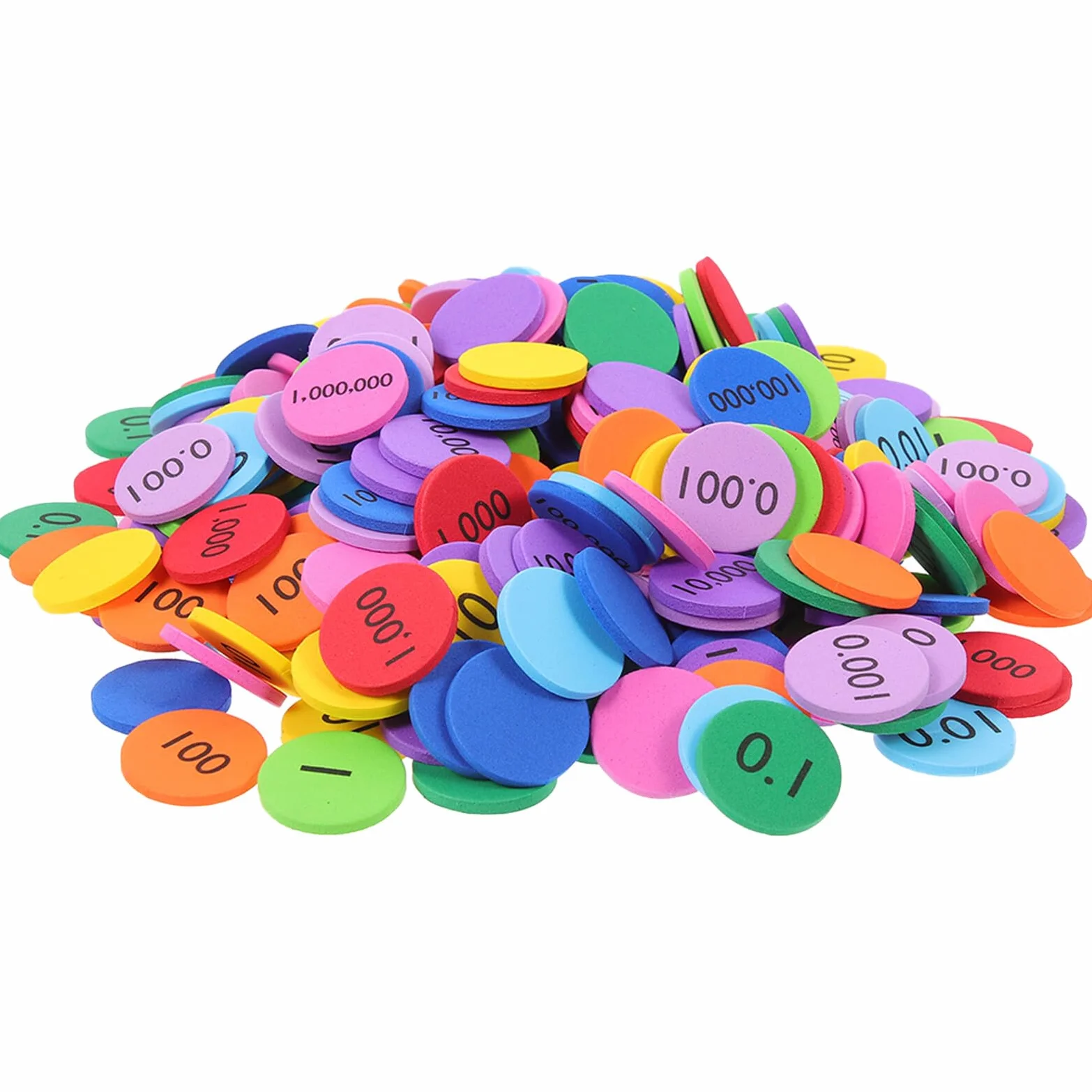 4 Set Dischi Posizionale Colorati in Eva Materiale Sicuro E Durevole Didattico Per Scuola Educativi Per Apprendimento Matematica E Cognizione 300 Pezzi*4