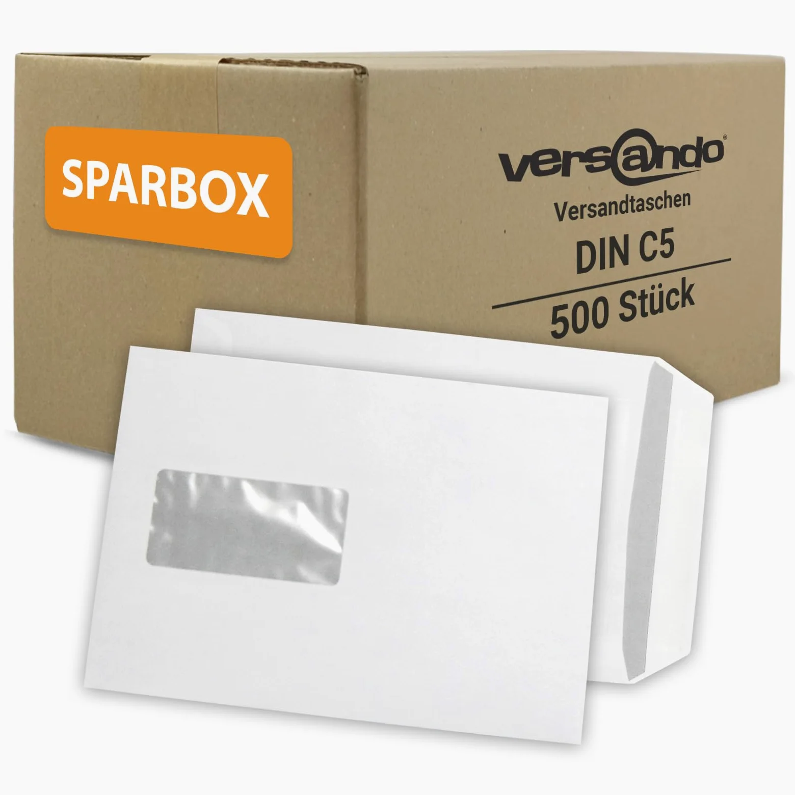 versando 500 buste per lettere, formato C5, 162 mm x 229 mm, con finestra, | autoadesive, colore: bianco