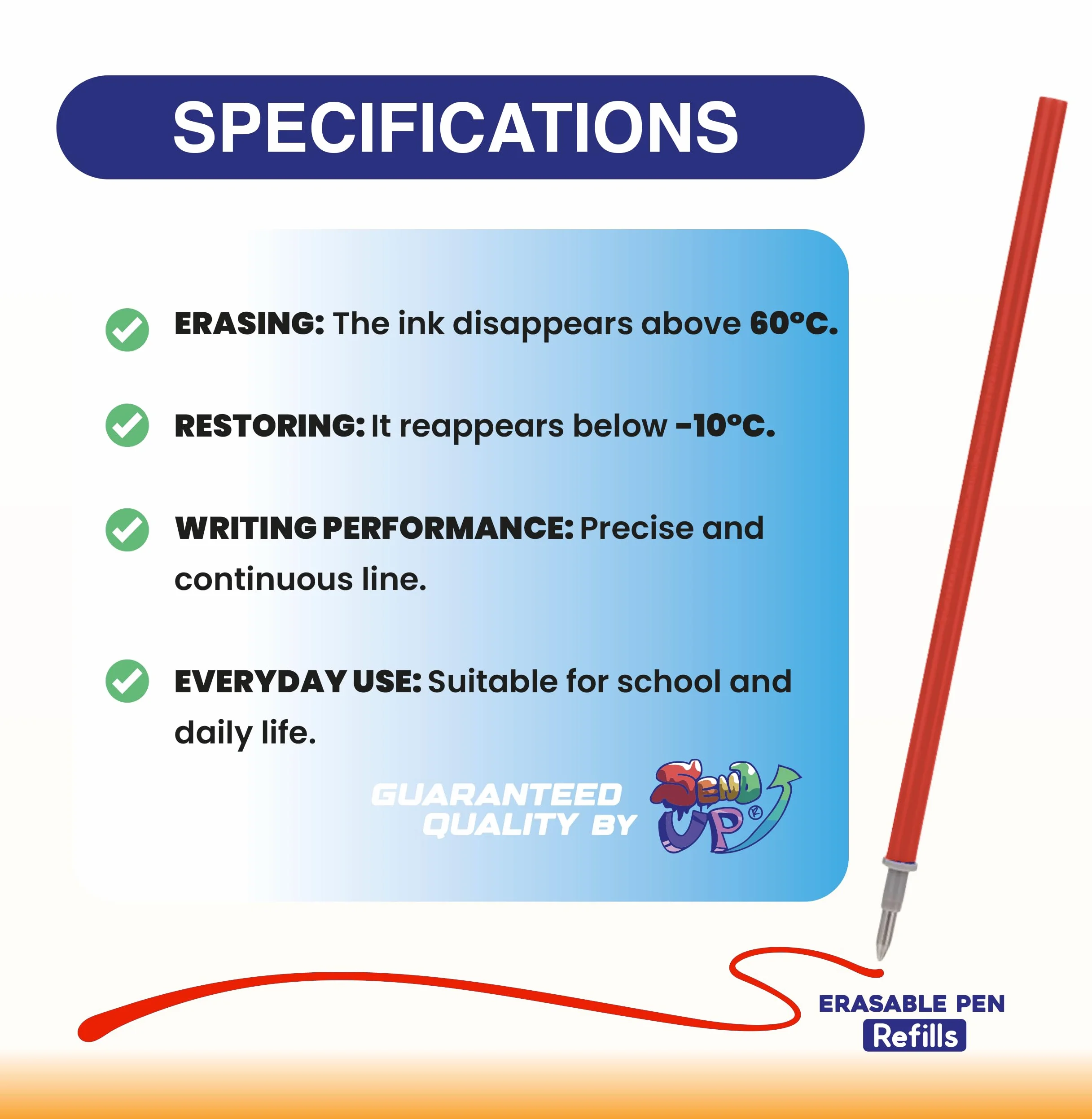 16 Ricariche XXL Penna Gel Cancellabile ROSSE, Punta 0,7mm, Compatibile Legami, +20% Inchiostro, Scatola Cartone