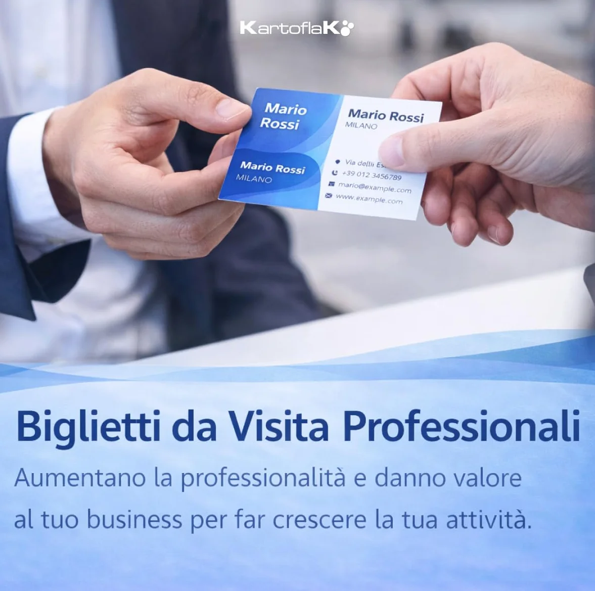 Biglietti da Visita Personalizzati 85x55 mm Stampa Fronte Retro Logo QR Code Carta Opaca Premium 250 Pezzi