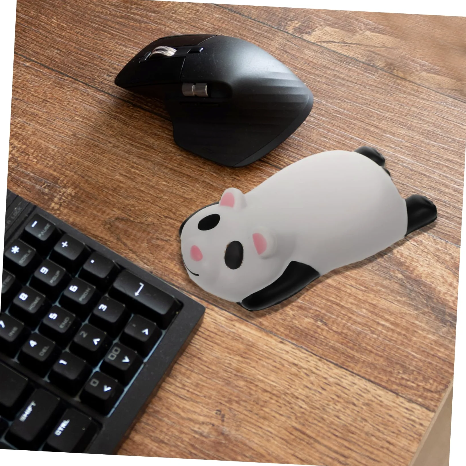 LALAFINA 3pezzi Cuscino Ergonomico Per Polso Forma Di Panda Poggiapolsi Mouse Pu Per Ufficio e Casa Supporto Per Polso Morbido e Leggero Tappetino Mouse Portatile Con Design Carino Per