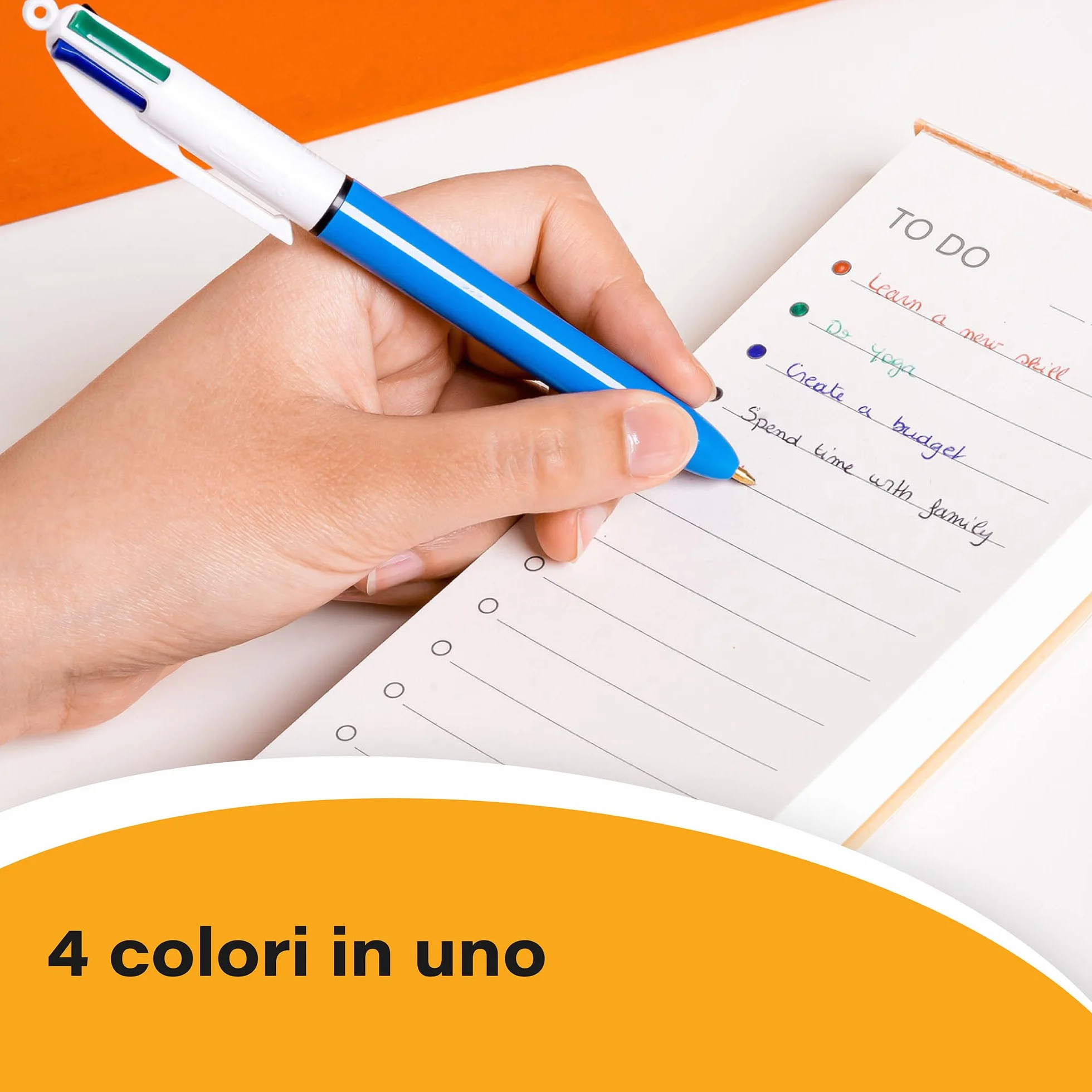 BIC 4Colori Fun, Penne a Sfera Multicolore a Scatto, Inchiostri Classici e Pastello, 3 Unità