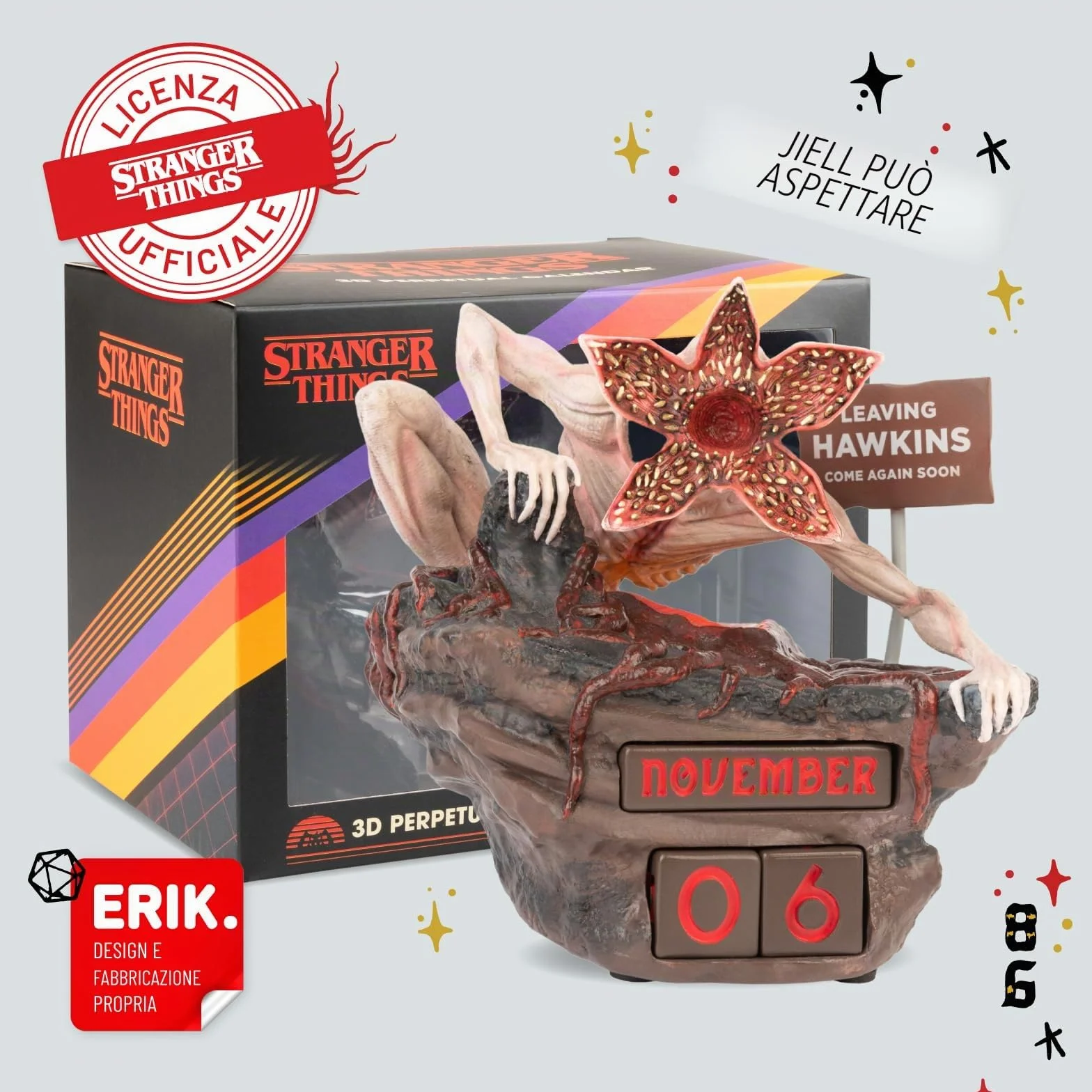 Grupo Erik Calendario Perpetuo Stranger Things 3D - Calendario da Tavolo Perpetuo | Decorazione da Scrivania per Fans: Stranger Things Gadget 13,3 x 13,3 x 14,6 cm