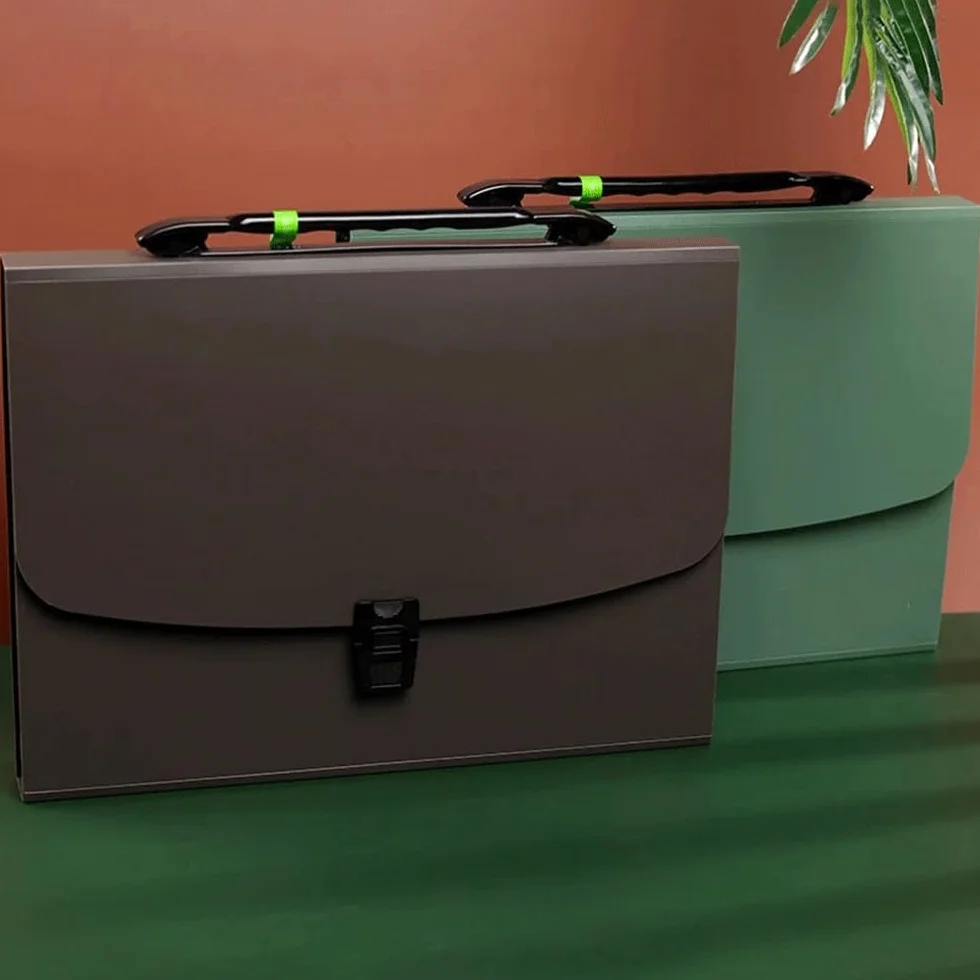 Ampie applicazioni Cartella espandibile portatile in formato A4 con 13 tasche, borsa for documenti in carta, ufficio, scuola, studenti(Nero)