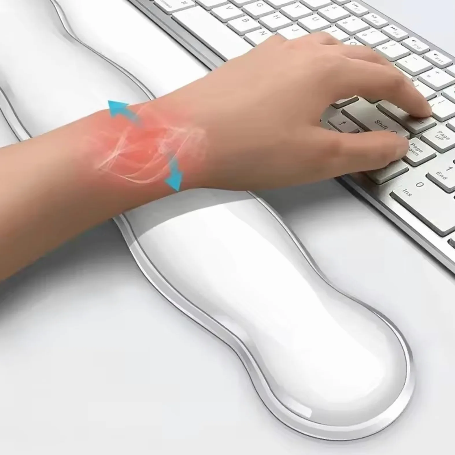 Supporto per polsi da tastiera, Poggiapolsi for mouse con tastiera in silicone Nero Bianco Dimensioni multiple(Black-Set)
