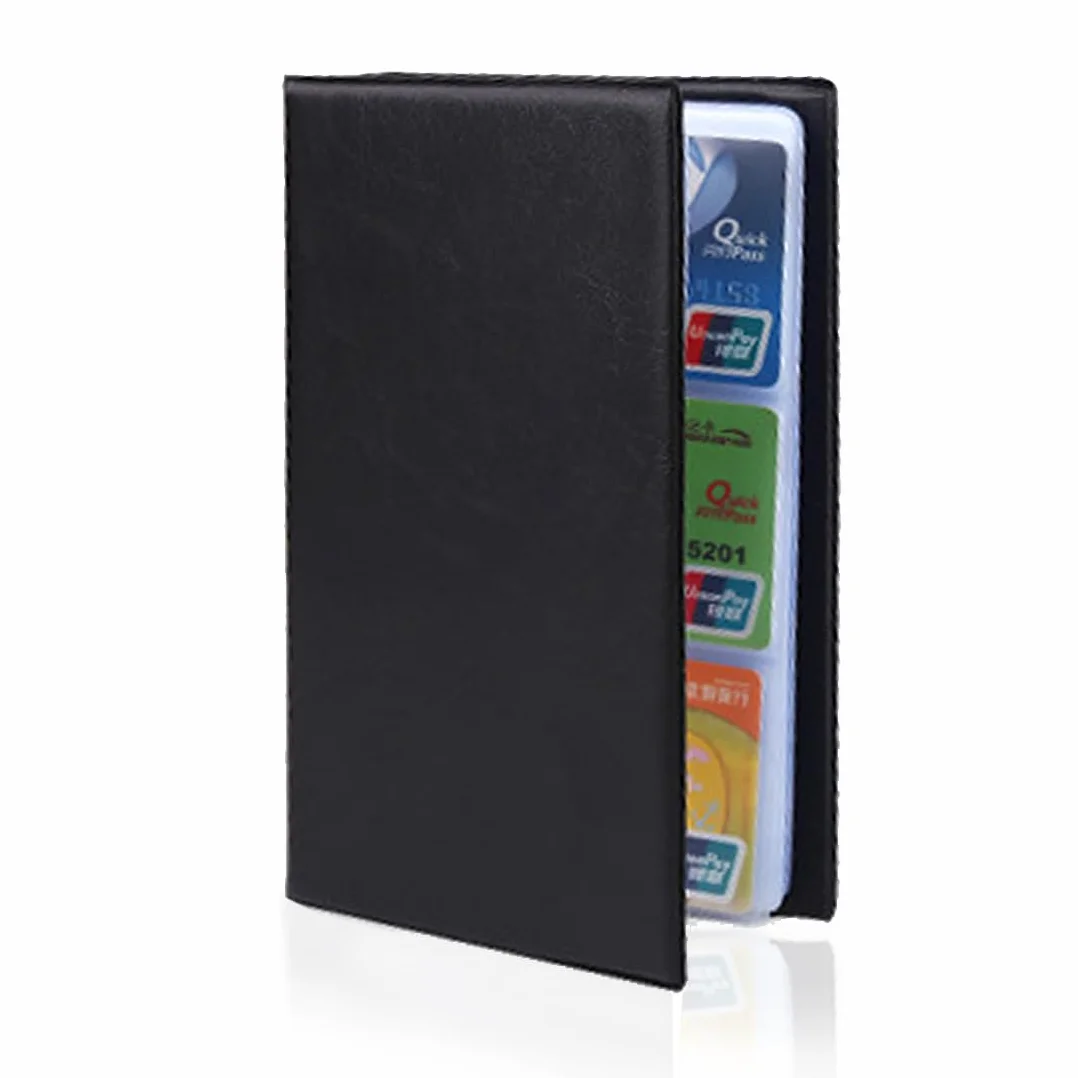 Porta Biglietti da Visita in PVC Trasparente, Porta Carta di Credito, Libro Porta Biglietti Nero
