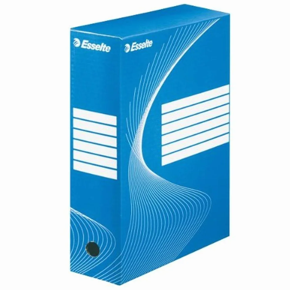 Esselte-Confezione di 25 scatole per archiviazione Dos 100mm blu