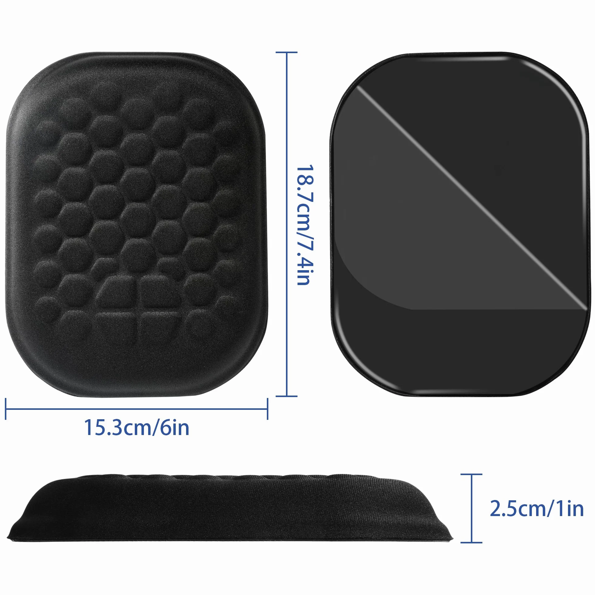 Gimars Poggiapolsi Gomito Bracciolo in Memory Foam, Wrist Rest Pad Ergonomico Antiscivolo per Scrivania Gaming Computer, Nero