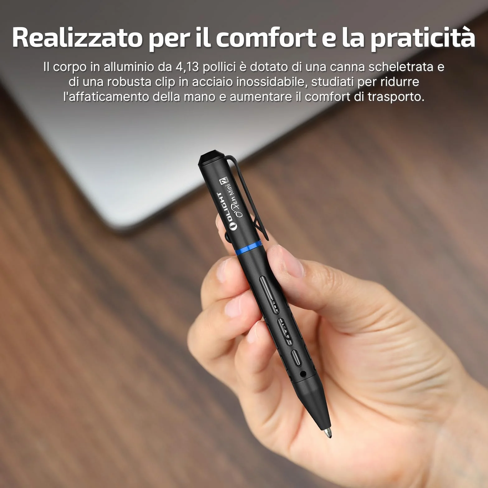 OLIGHT Open mini 2 Penna a sfera e Matita Combinate in una, 4,13 pollici, Leggera e portatile, Adatta per riunioni, Aule o scene di Scrittura all'aperto (Nero)