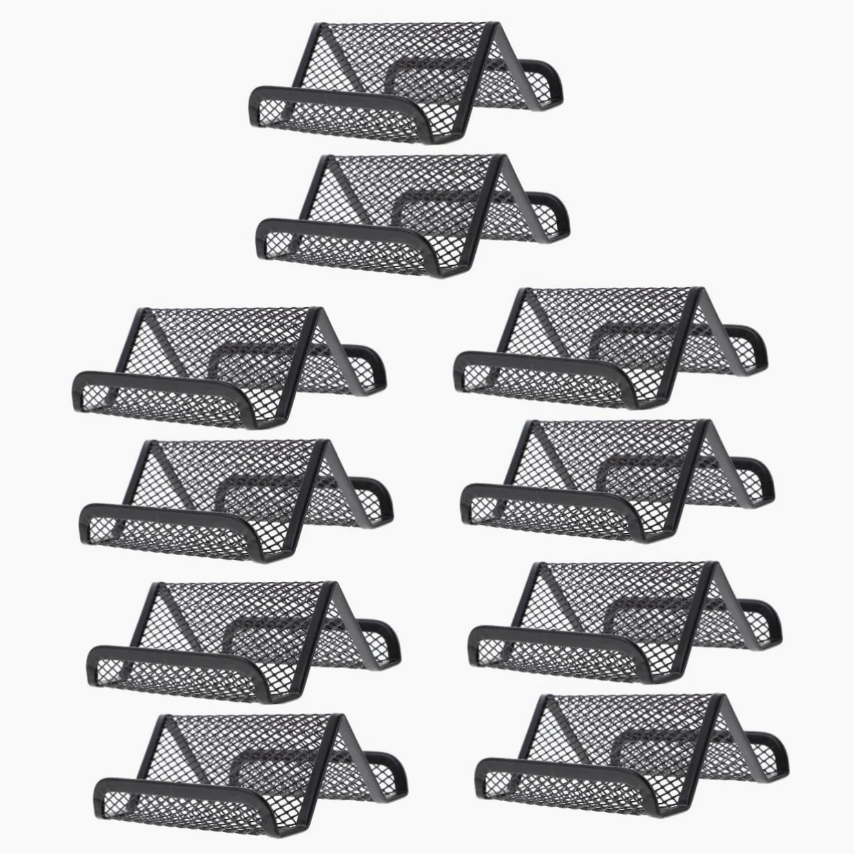 Uonlytech 5 Set Scrivania Dei Biglietti Da Visita Carta Titolare Biglietto Da Visita Stand In Piedi Organizzatore Di Carte Porta Biglietti Da Visita Metallo 2 Pezzi * 5