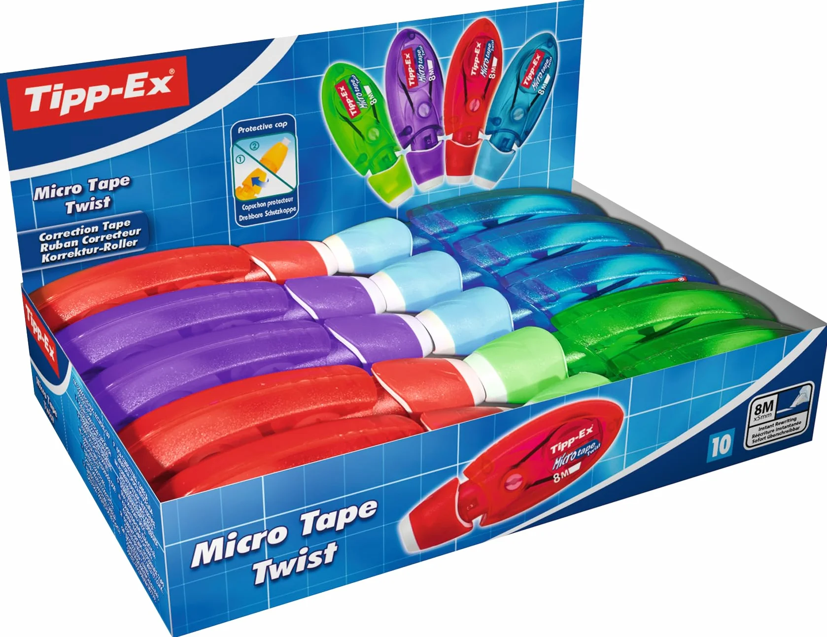 Tipp-Ex Correttore a Nastro Micro Tape Twist, Confezione da 10 Unità
