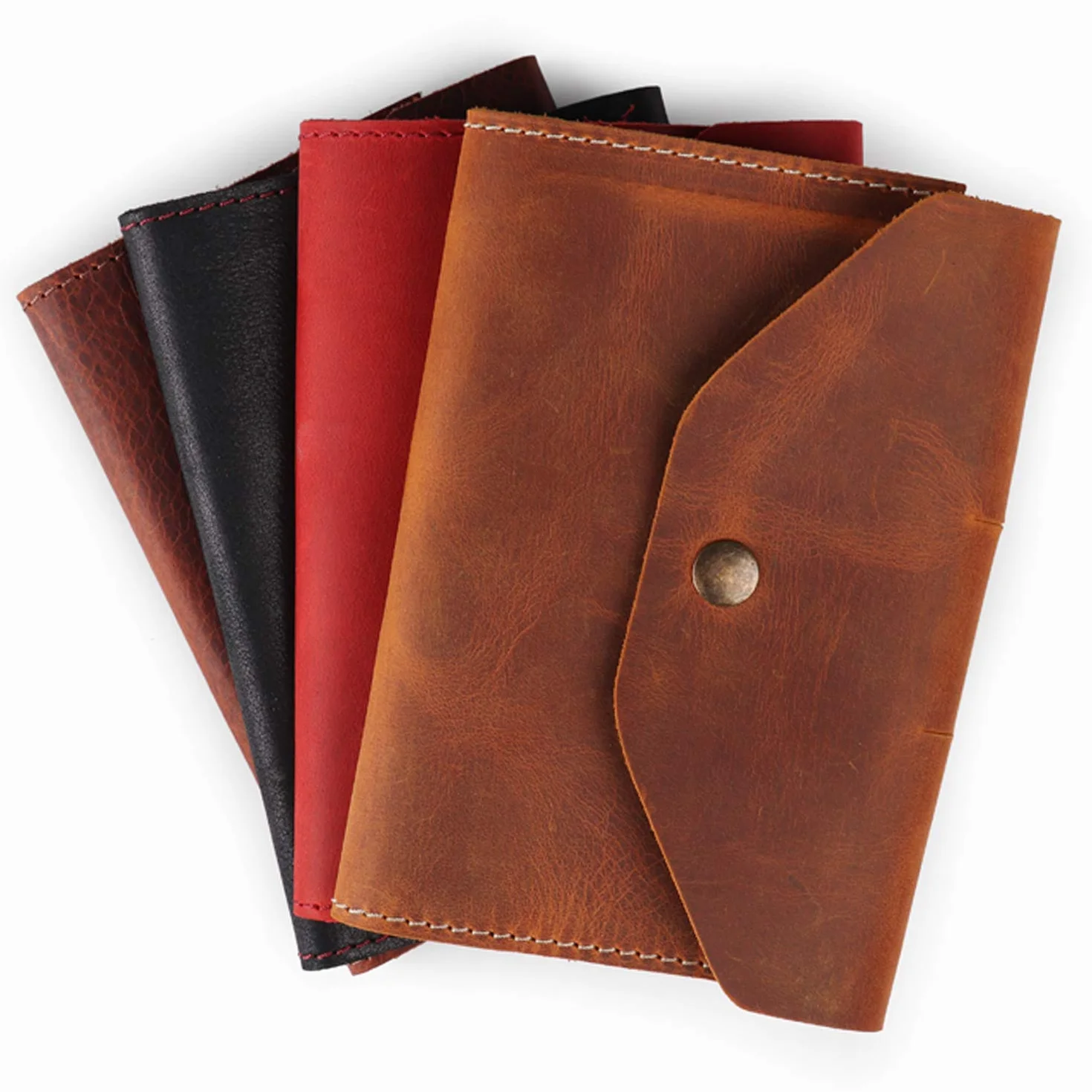 MegaGear Londo Portfolio in Vera Pelle con Blocco Note e Chiusura a Scatto, per Affari, Ufficio e Viaggi – Cartella Elegante e Funzionale in Pelle di Alta Qualità (Camel, S)