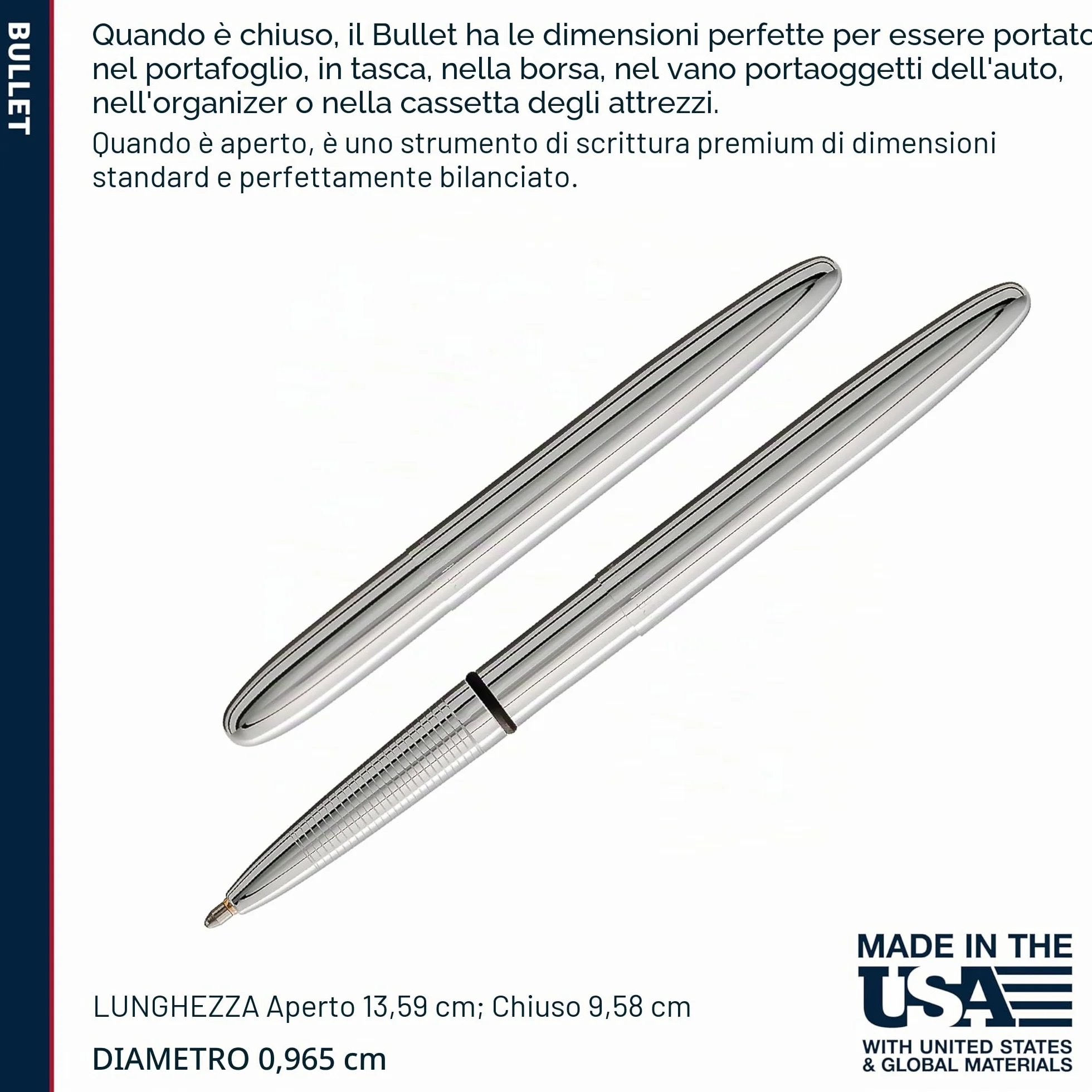 FISHER Space Pen Bullet – Genuine Disponibile in Diversi Colori, in Confezione Regalo