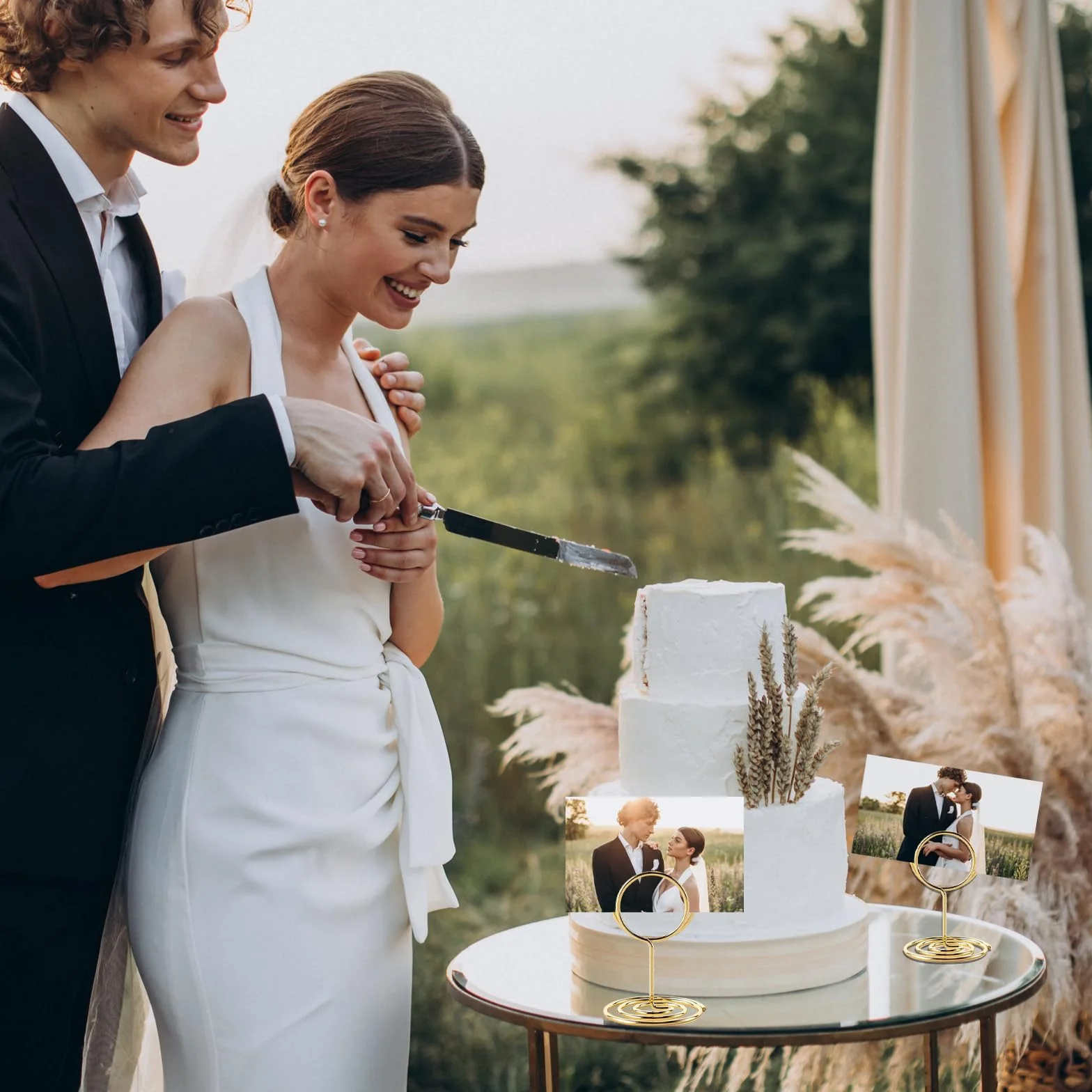 Supporto Segnaposto Tavolo Oro 24 Pezzi, Porta Memo Clip per Matrimoni Carte Biglietti da Visita
