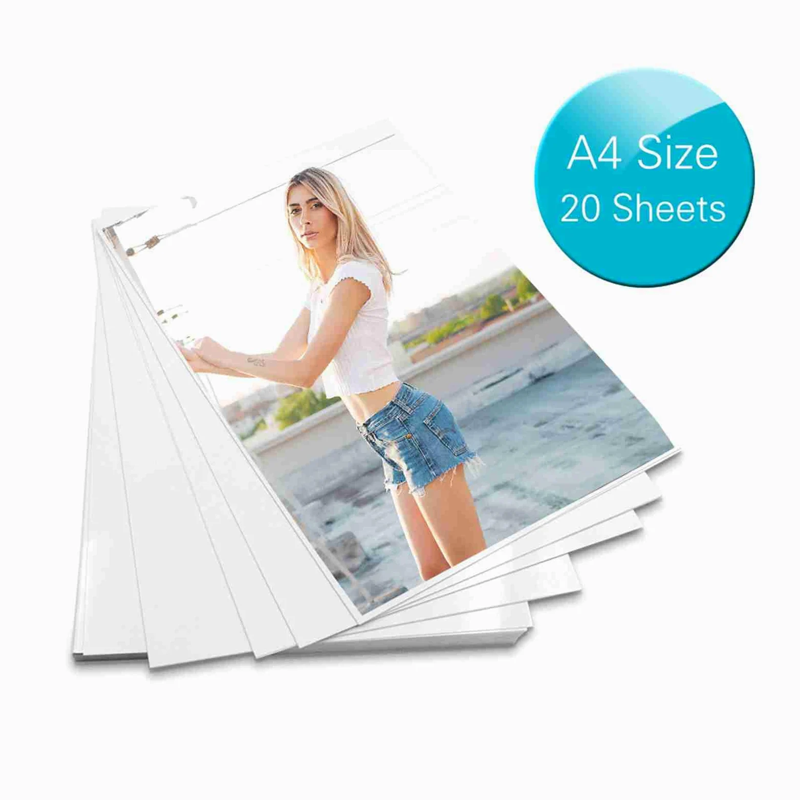 Carta Fotografica A4 Lucida ad Alta Brillantezza per Stampante, per Stampa Foto, Certificati, Brochure