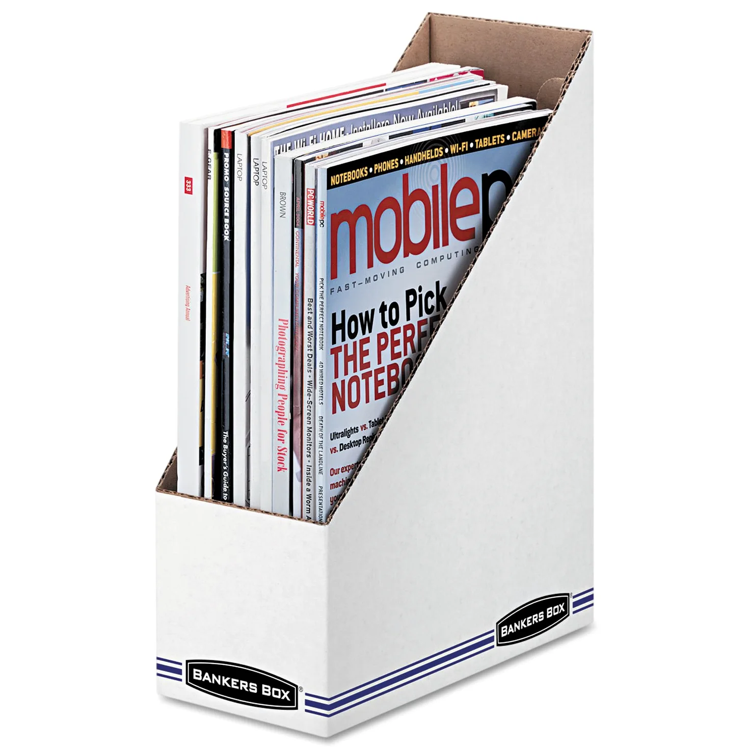 BANKERS BOX 10723 - Portariviste in cartone ondulato, 4 x 9 1/4 x 11 3/4, bianco (confezione da 12)
